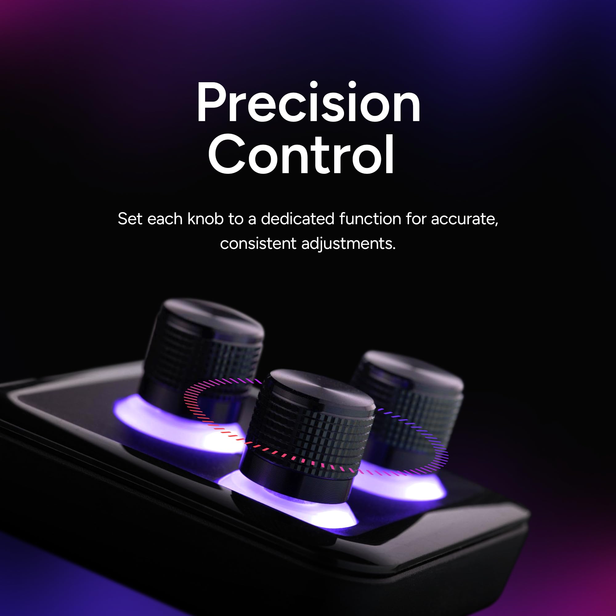 Cooler Master MasterHUB 3xKnob Module: Freeform 2.0 Modular Platform - Precision Control with Customizable Knobs and RGB LEDs for Effortless Fine-Tuning of Creative Apps and Lighting