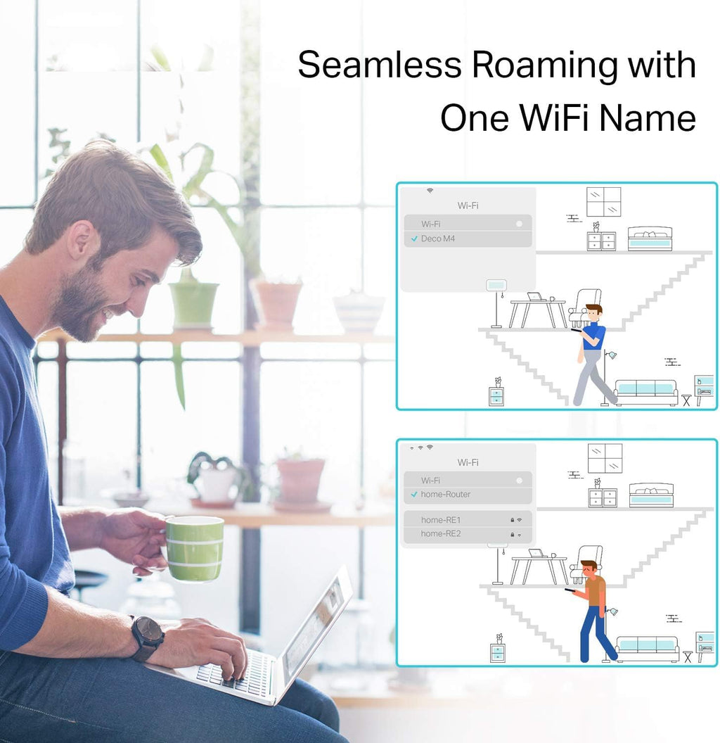 TP-Link Deco Whole Home Mesh WiFi System (Deco S4) � Up to 3,800 Sq.ft. Coverage, WiFi Router and Extender Replacement, Parental Controls, 2-Pack