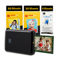 Kodak Step Instant Smartphone Photo Printer, Portable Mini Color Wireless Mobile Printer, Zink 2x3” (5.1x7.5 cm) Sticky-Back Photos, Bluetooth, 75 Sheets Bundle, Black