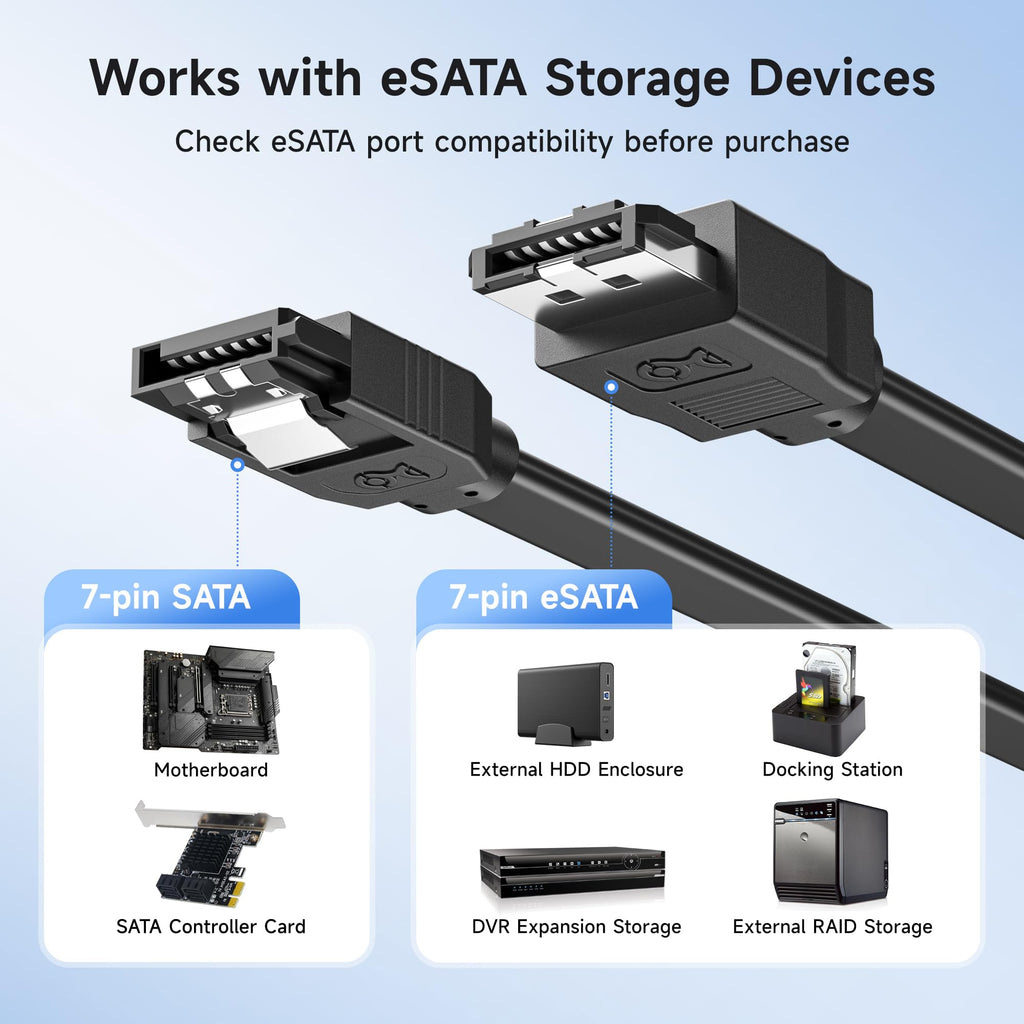 Cable Matters (2 Pack) 6 Gbps SATA III to eSATA Cable - 3 Feet