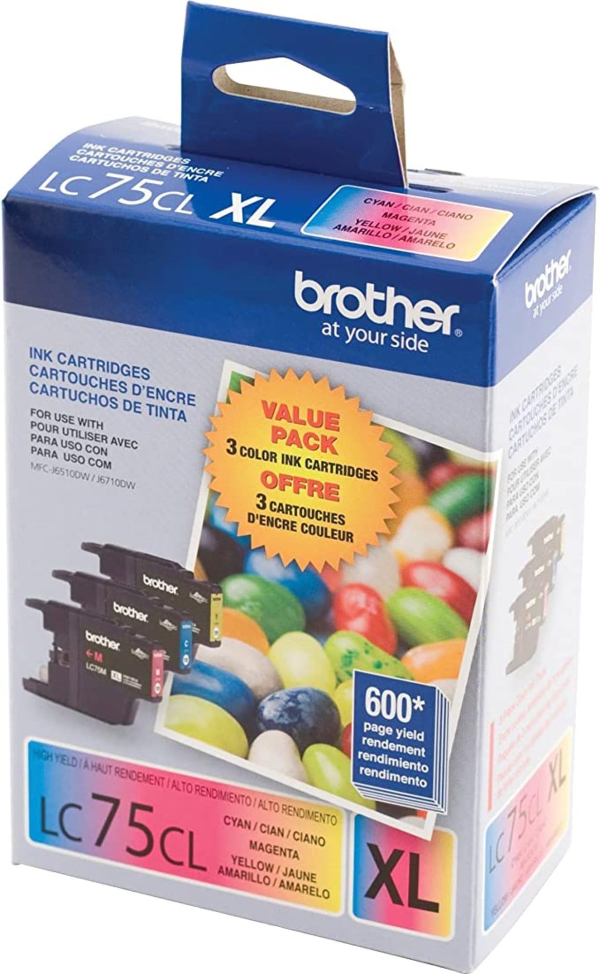 Brother Int L (Supplies) Lc753Pks 3Pk Lc753Pks Cyan Magenta Ylw