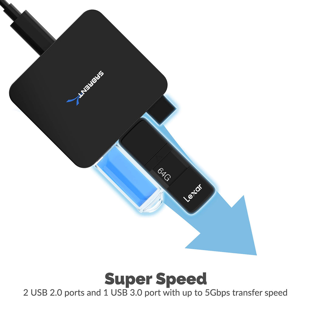 SABRENT 5 Port USB Type C Mini Continuum Docking Station, Supports Up To 3840x2160 at 30HZ (DS-CMND)