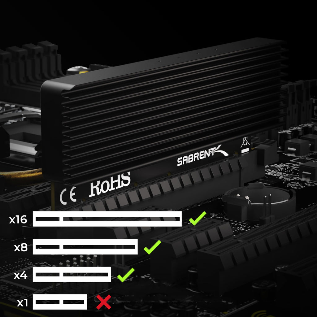 SABRENT M.2 SSD NVMe to PCIe Adapter with Aluminum Heatsink