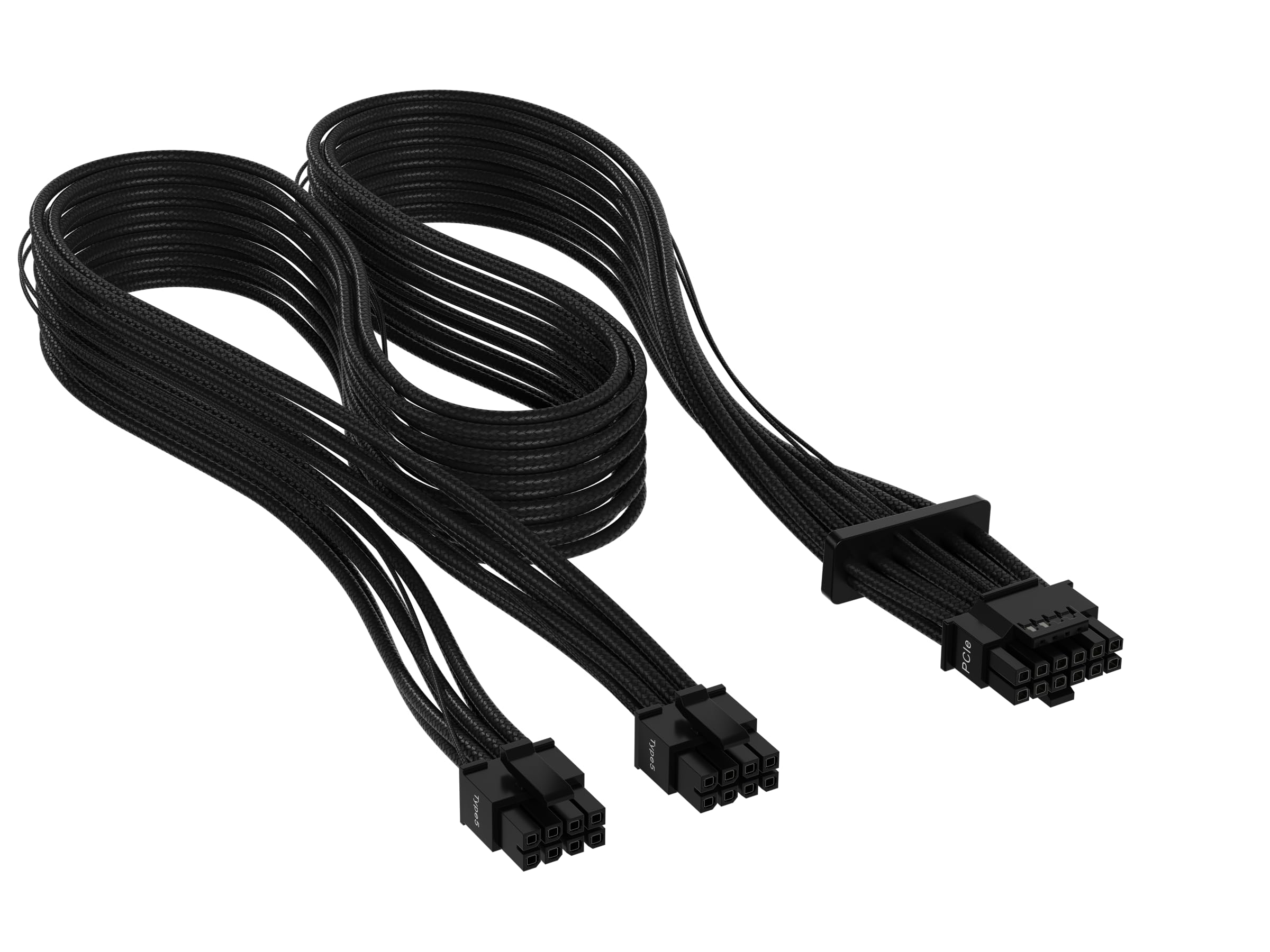 CORSAIR Premium Individually Sleeved 12+4pin PCIe Gen 5 Type-4 600W 12VHPWR Cable, Black