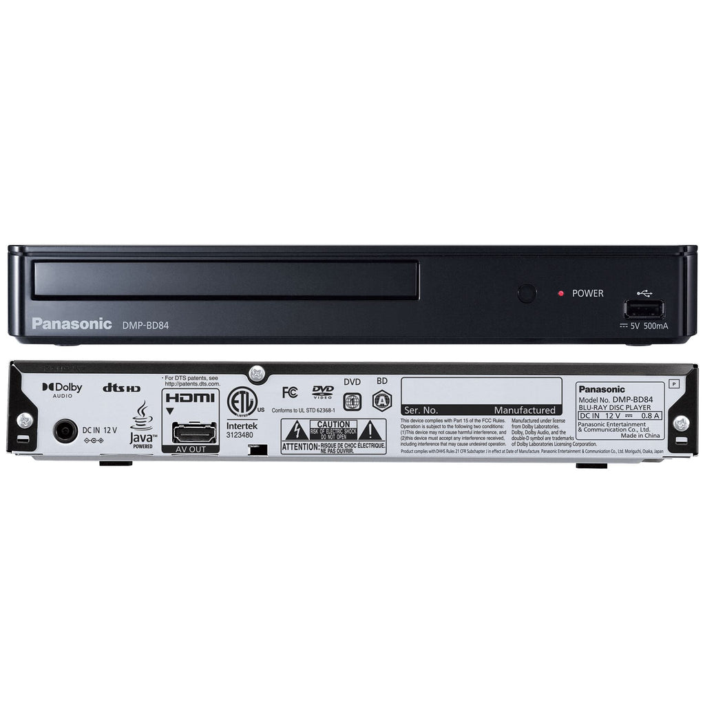Panasonic Blu Ray DVD Player with Full HD Picture Quality and Hi-Res Dolby Digital Sound, DMP-BD84P-K, Black