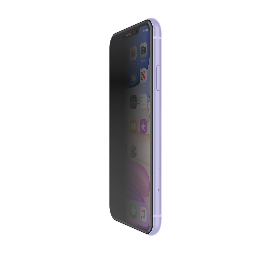 Belkin SCREENFORCE Tempered Glass Privacy Screen Protector for iPhone 11, iPhone XR, Model Number: OVA006zz