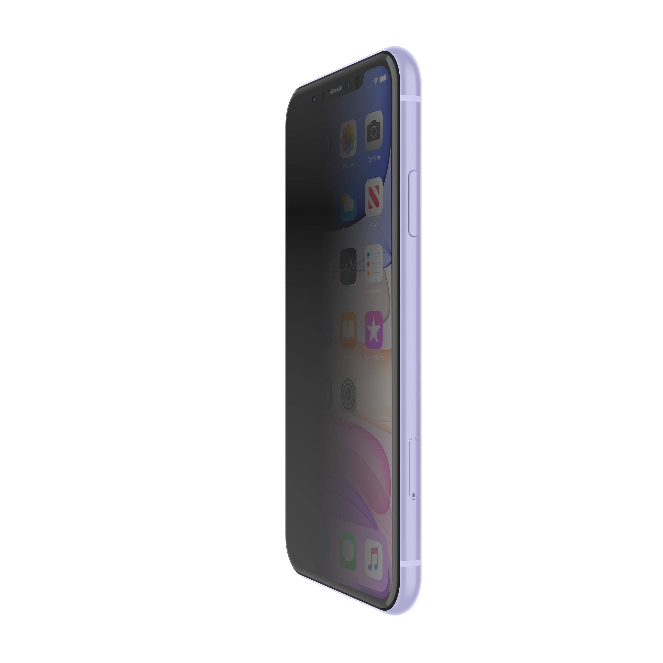 Belkin SCREENFORCE Tempered Glass Privacy Screen Protector for iPhone 11, iPhone XR, Model Number: OVA006zz