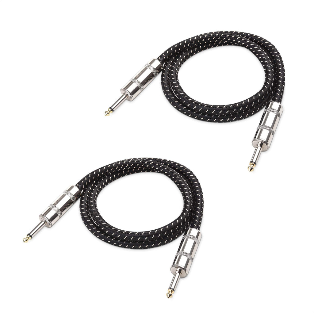 Cable Matters 2-Pack Braided TS Speaker Cable in Black � 3 Feet