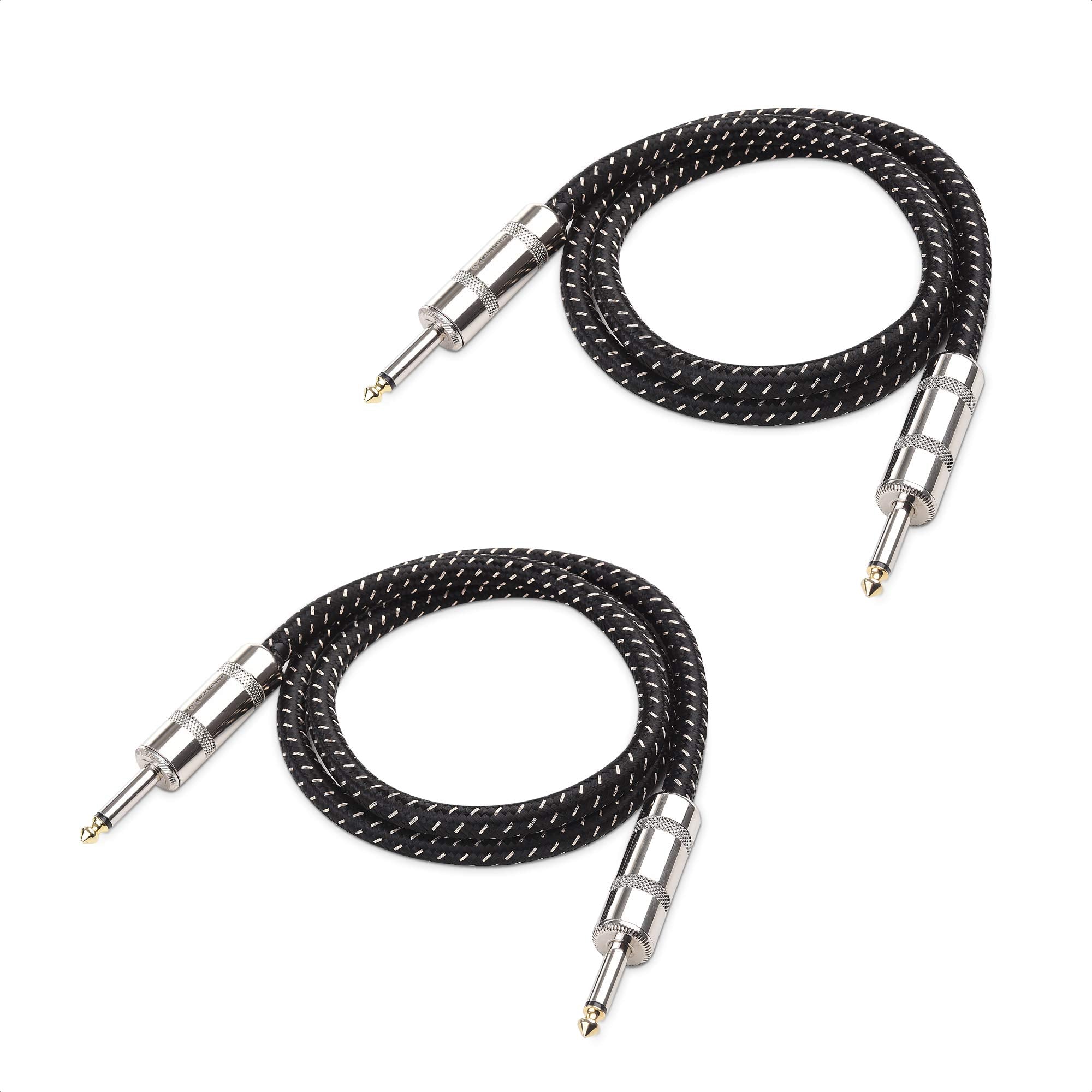 Cable Matters 2-Pack Braided TS Speaker Cable in Black � 3 Feet