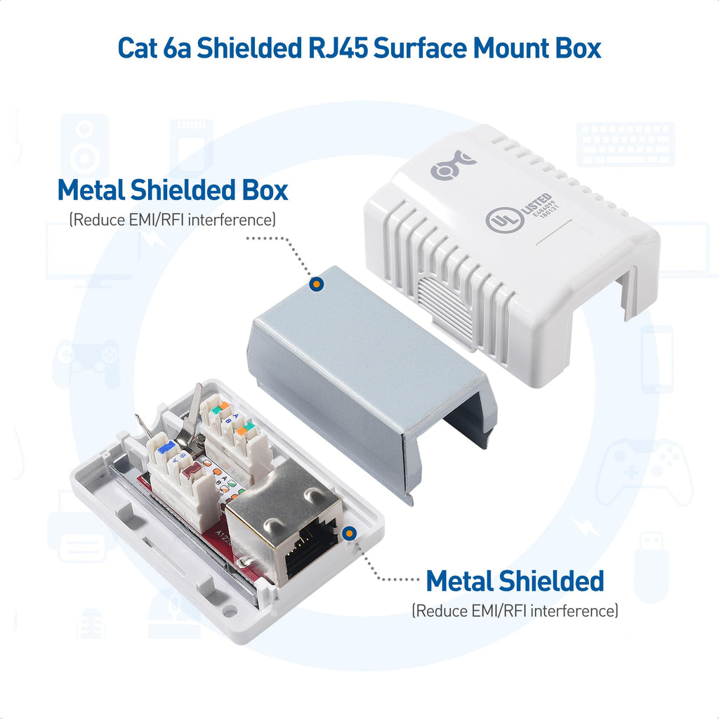 Cable Matters 5-Pack Cat 6a Shielded RJ45 Ethernet Network Adapter