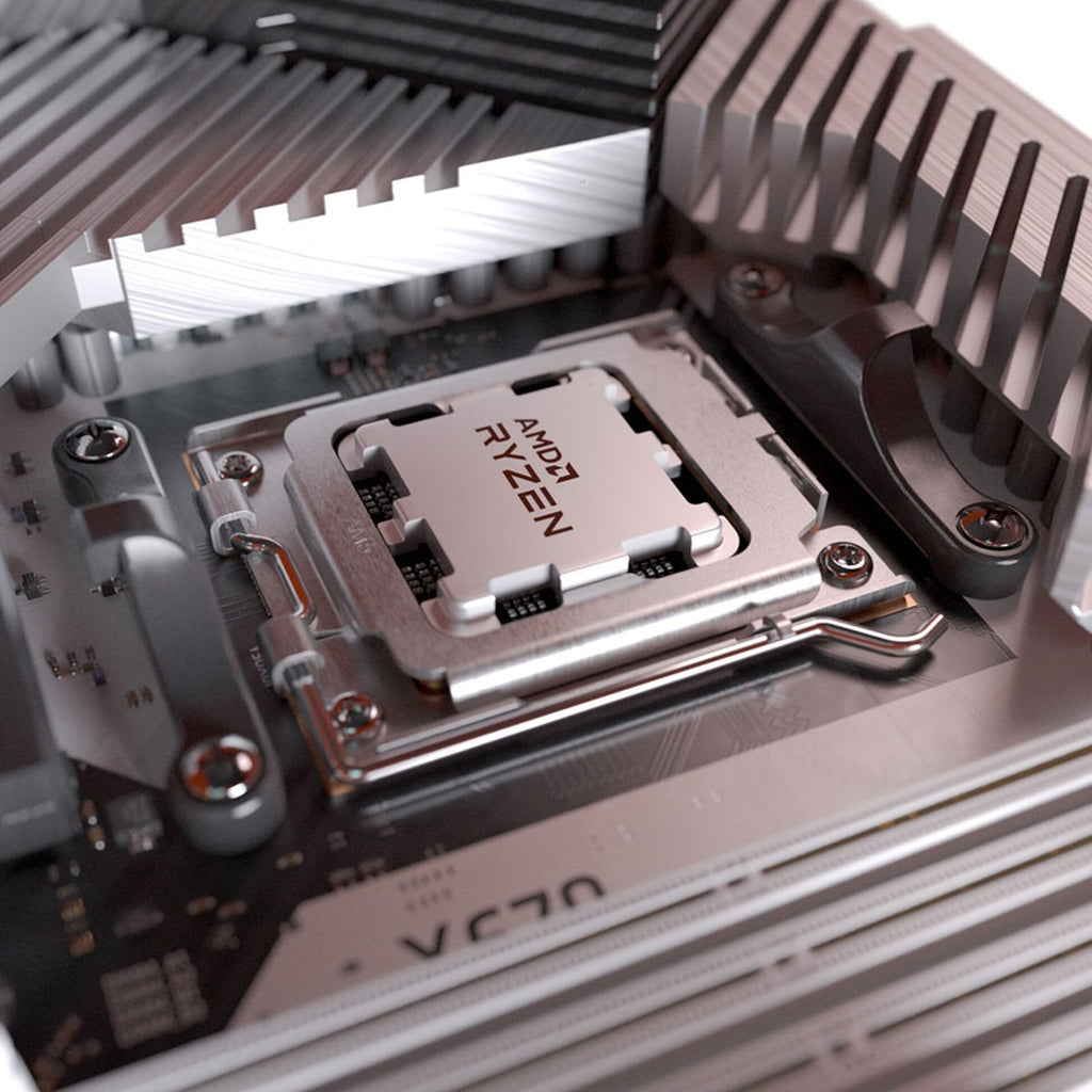 AMD Ryzensets 5 7600 Processor (radeon graphics integrated, 6 cores/12 threads, 65W TDP, AM5 Socket, 38MB cache, up to 5.1 GHz max boost, Wraith Stealth Cooler)