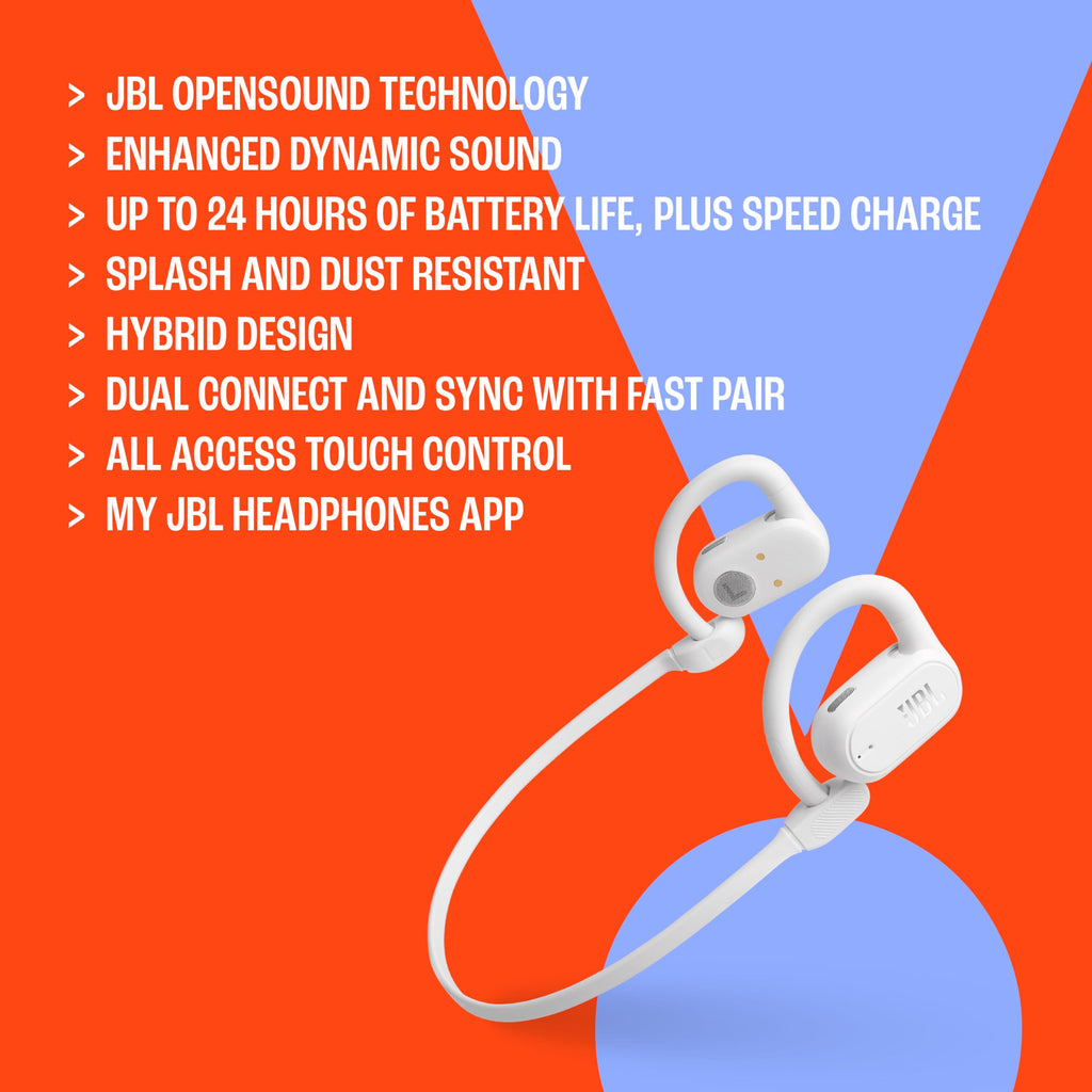 JBL SoundGear Sense - True Wireless Open-Ear Headphones, JBL OpenSound Technology, Splash and dust Resistant, 4 mics for Crisp, Clear Calls, Up to 24 Hours of Battery Life, Plus Speed Charge (Black)