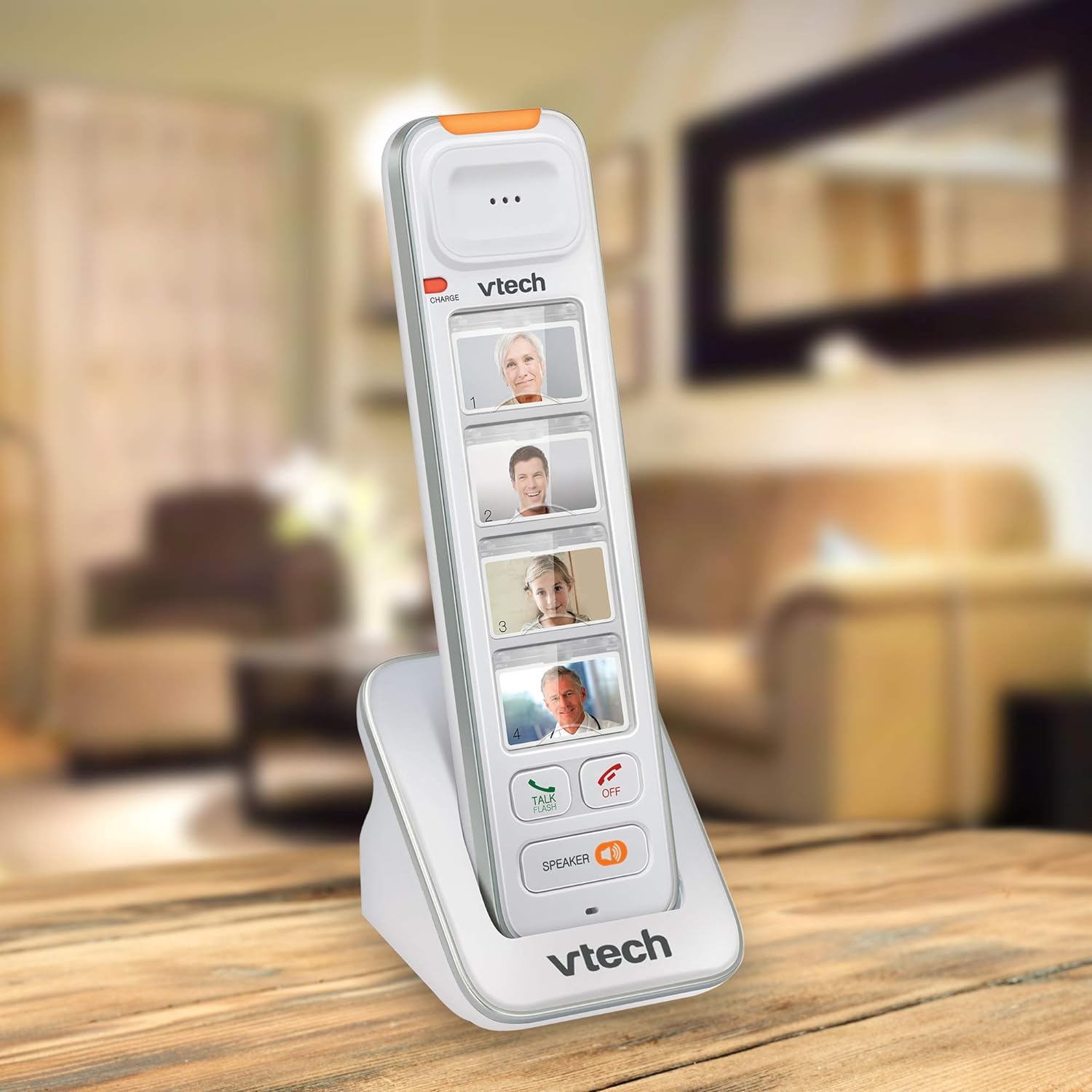 VTech SN5307 Amplified Photo DIAL Accessory Handset with Big Buttons & Large Display for SN5127 & SN5147 Senior Phone Systems, Photo Dial Handset, Cordless Phone System