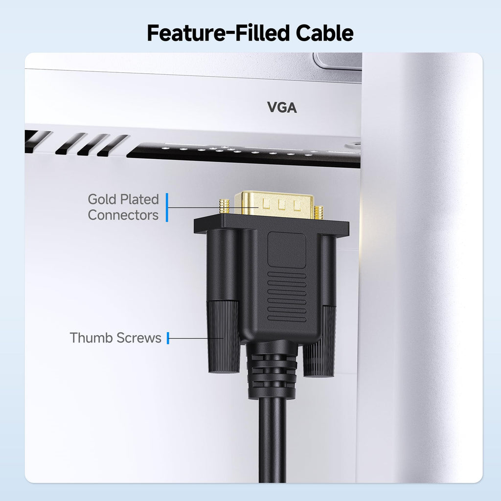 Cable Matters VGA to VGA Cable (SVGA Cable) 50 Feet (Available 3FT - 100 FT in Length)