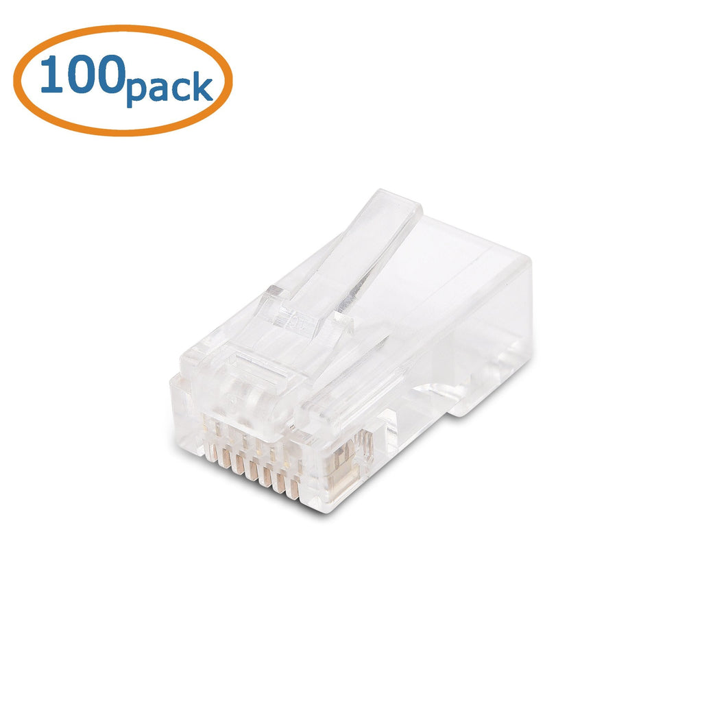 Cable Matters 100-Pack Cat 6 RJ45 Modular Plugs for Large Diameter Cable, 50� Gold Plated, Cat6 RJ45 Connector, Ethernet Connector, Ethernet Ends, Cat6 Connectors