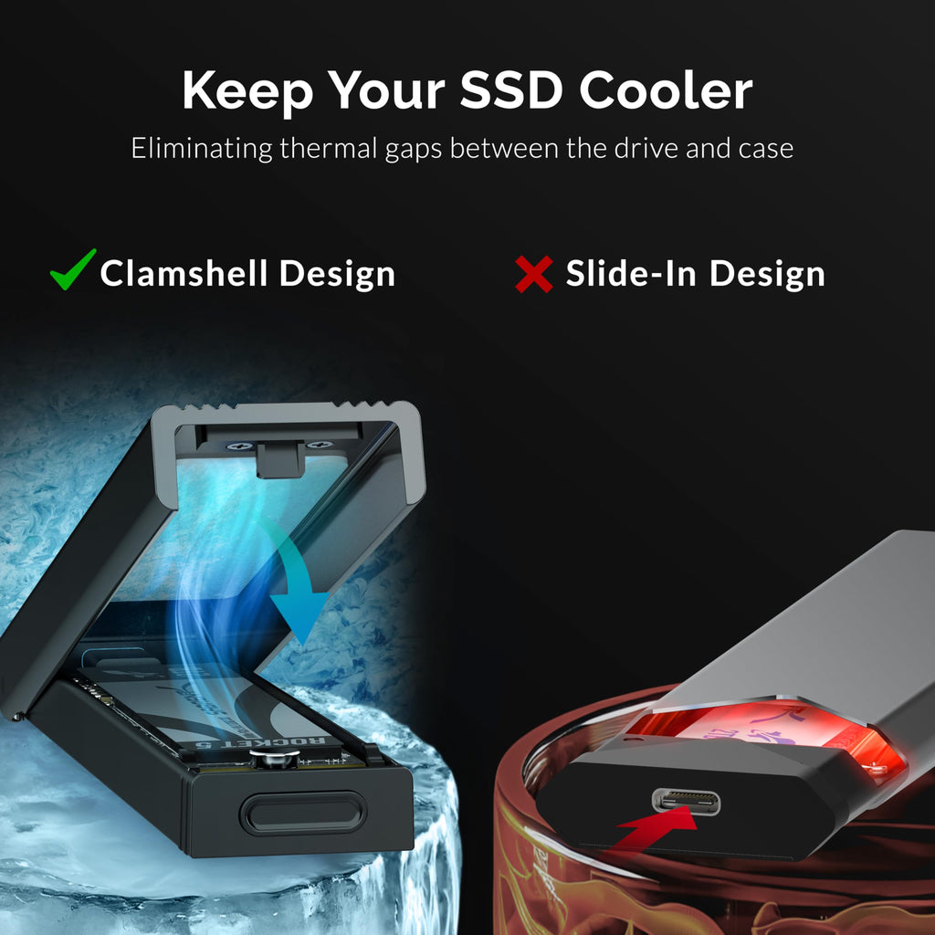 SABRENT M.2 NVMe Enclosure, Tool Free NVMe and SATA
