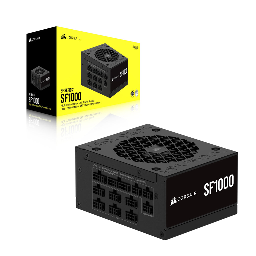 CORSAIR SF1000 1000W 80 PLUS Platinum SFX Power Supply - ATX 3.0 Compliant, PCIe 5.0 Ready, Fully Modular, Low Noise, Black
