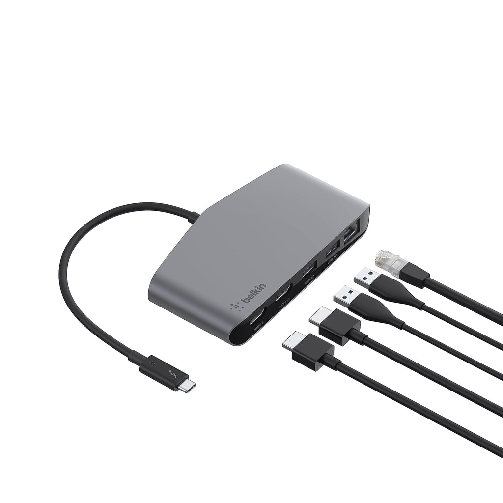 Belkin Thunderbolt 3 Dock Mini with Tethered Thunderbolt 3 Cable - Compatible with Mac OS and Windows USB-C Devices, Black