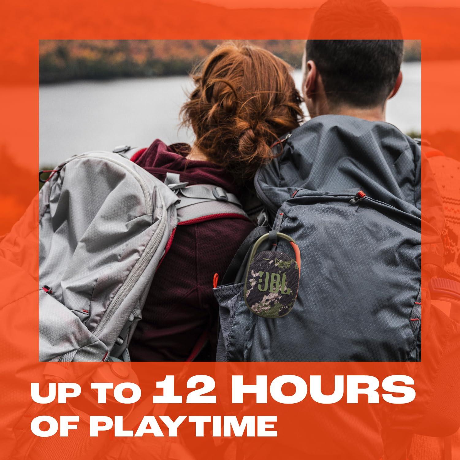 JBL Clip 5 - Ultra-Portable, Waterproof & Dustproof Bluetooth Speaker, Big Pro Sound with punchy bass, Integrated carabiner, Up to 12 Hours of Play, Made in part with recycled materials (Squad)