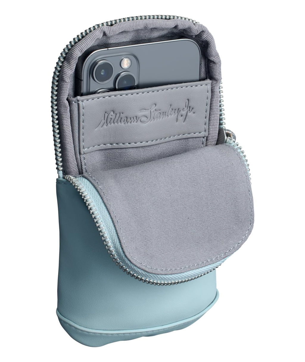 STANLEY Cross Bottle Essentials Case Midi | Phone, Wallet, Keys Holder for Water Bottle | Faux Leather Accessory Pouch for Carry All Strap | Tumbler Cup Accessories | BPA-Free | Seafoam