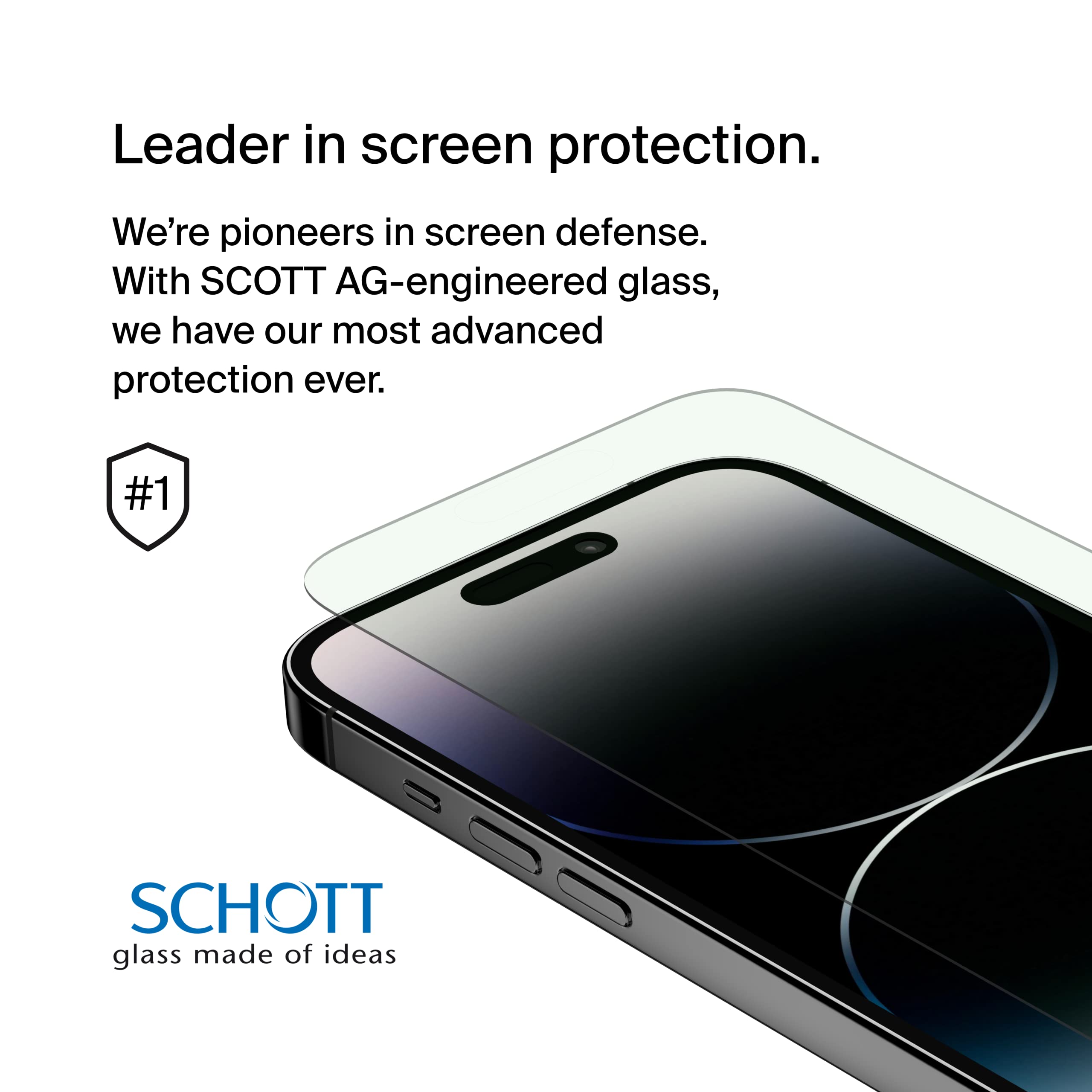 Belkin ScreenForce™ UltraGlass Blue Light Filter Screen Protector for iPhone 14 Pro, Scratch-Resistant Impact Protection w/Included Easy Align Tray for Bubble Free Application