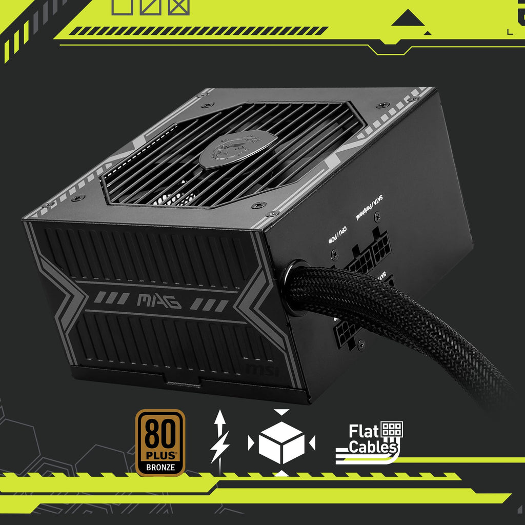 MSI MAG A650BE Gaming Power Supply - Certified 80 Plus Bronze 650W - Semi-Modular - Low Noise PSU ATX