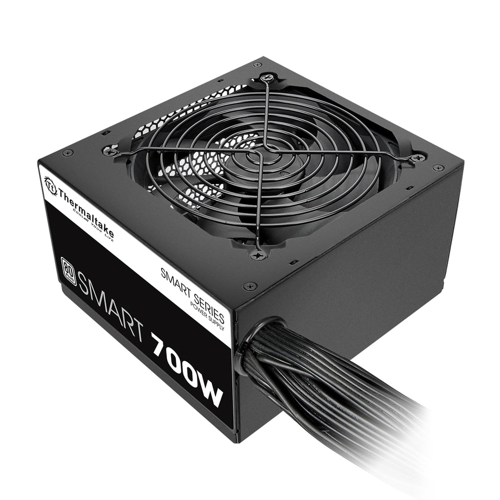 Thermaltake Smart 700W 80+ White Certified PSU, Continuous Power with 120mm Ultra Quiet Fan, ATX 12V V2.3/EPS 12V Active PFC Power Supply PS-SPD-0700NPCWUS-W