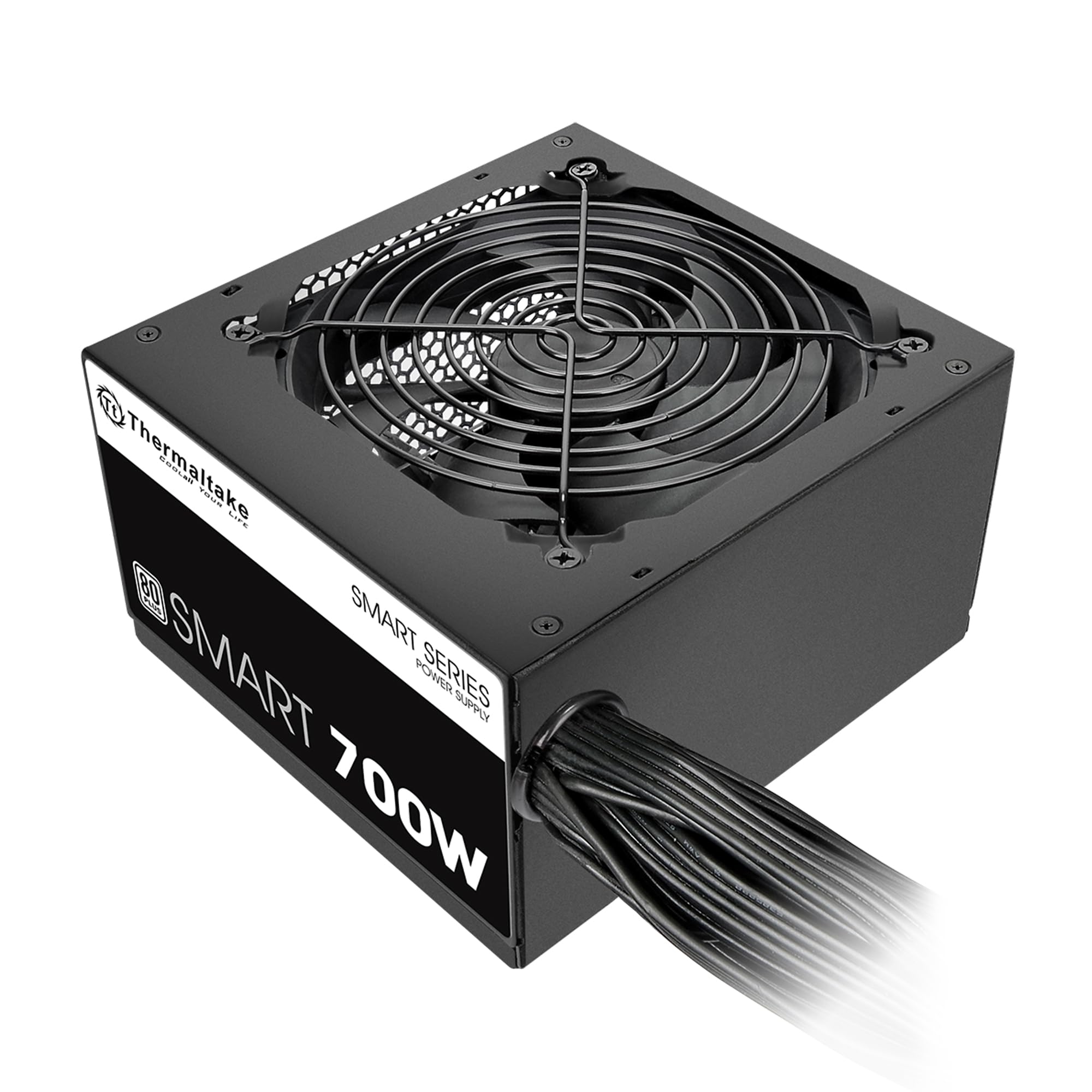 Thermaltake Smart 700W 80+ White Certified PSU, Continuous Power with 120mm Ultra Quiet Fan, ATX 12V V2.3/EPS 12V Active PFC Power Supply PS-SPD-0700NPCWUS-W