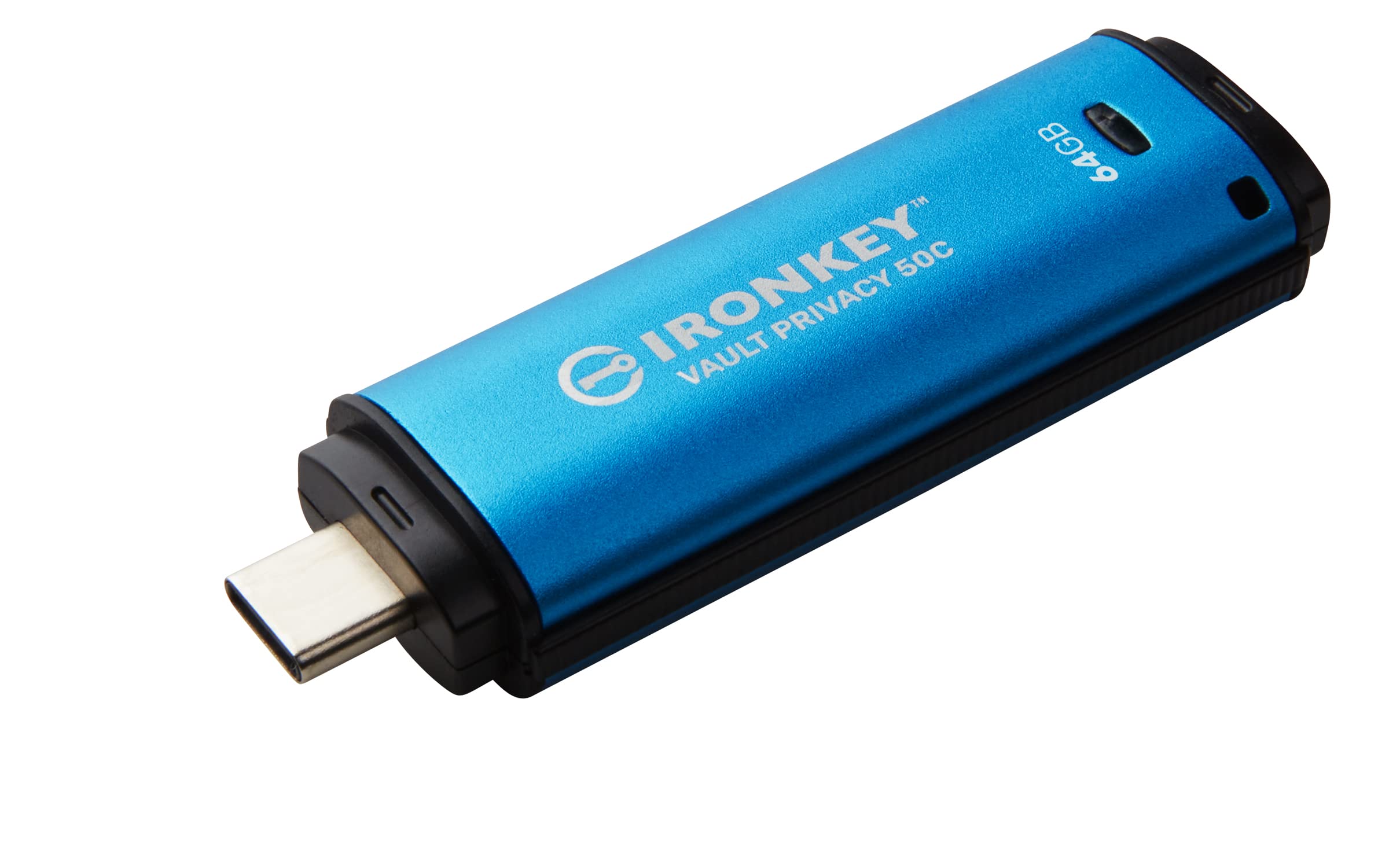 Kingston IronKey Vault Privacy 50 FIPS 197 Certified & XTS-AES 256-bit Encrypted USB TypeC Drive for Data Protection - IKVP50C/64GB