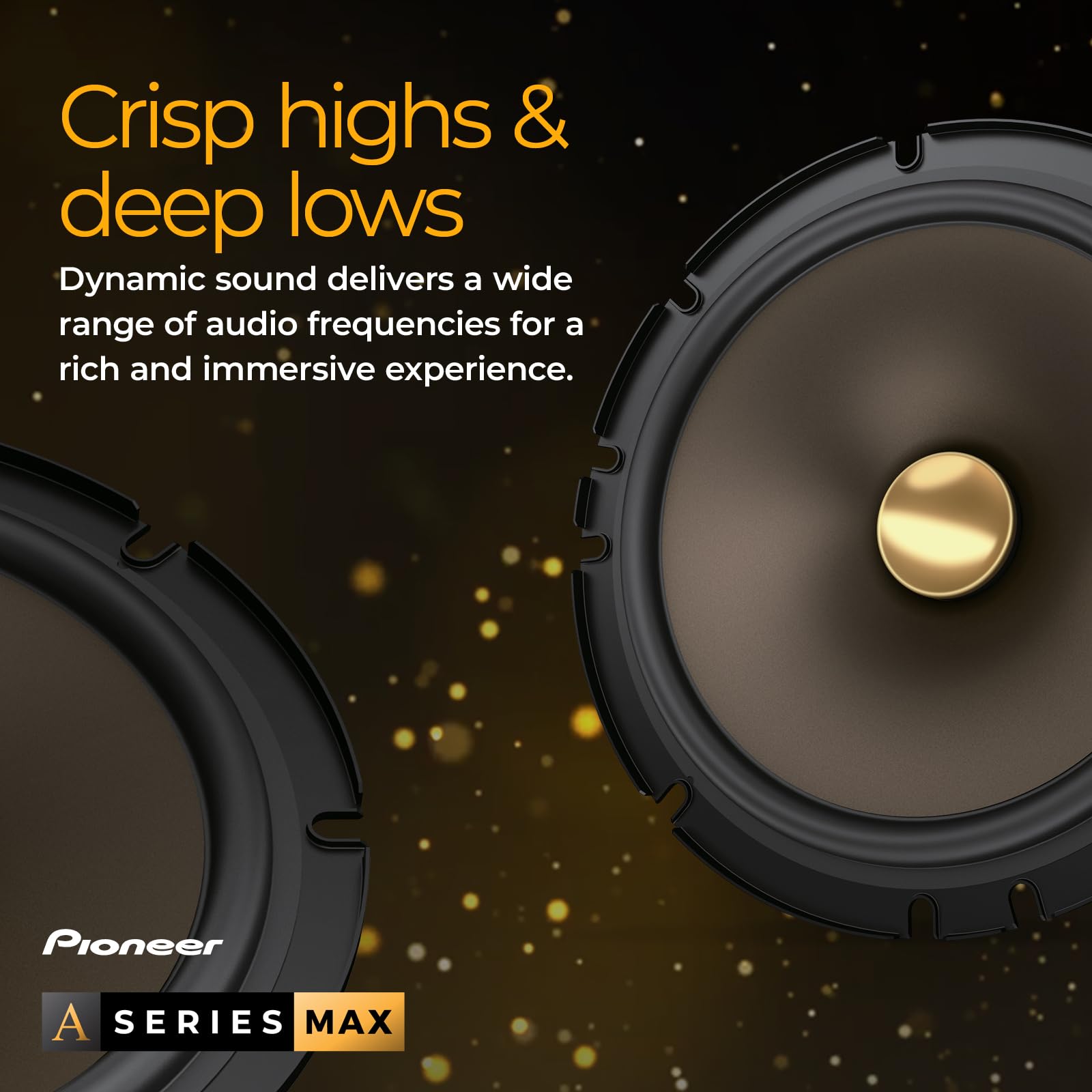 Pioneer A-Series Max TS-A653FH 6.5" 2-Way Speakers (Pair) - 340W Max, Balanced Sound + Smooth Treble, Enhanced Bass, Ideal Factory Upgrade, Installation Adaptors Included