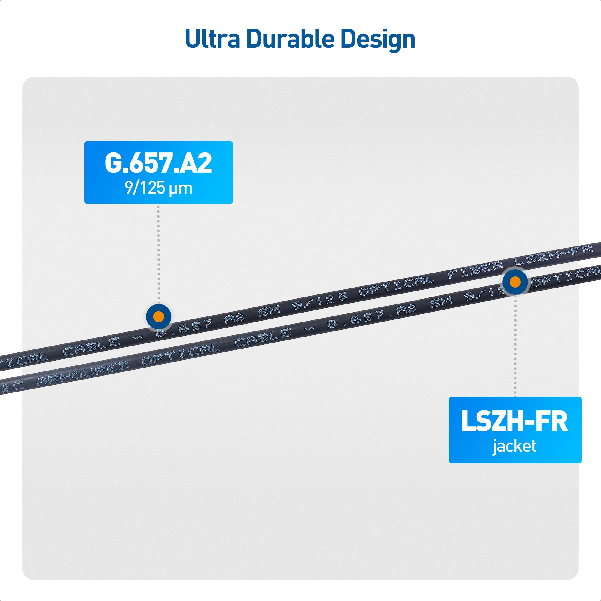 Cable Matters Uniboot OS2 LC to LC Outdoor Armored Fiber Patch Cable 100ft - Single Mode Duplex 9/125, LSFRZH, Direct Burial Support with UV Resistant and Fire Retardant Cable Jacket - 100 Feet /30.4m