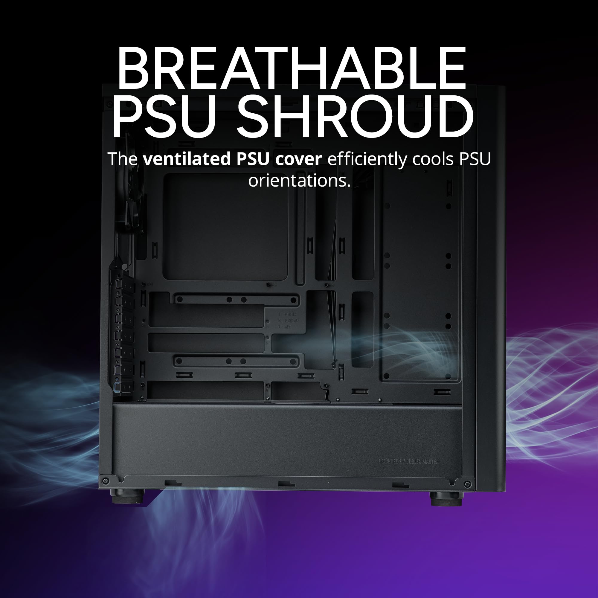 Cooler Master Elite 502 Lite ATX High Airflow Minimalist PC Case, 410mm GPU Max, Compatible RTX 5090|RX 7090 XT, 360mm AIO Max, Type C, Tempered Glass, 120mm PWM Fan, Intakes Grill