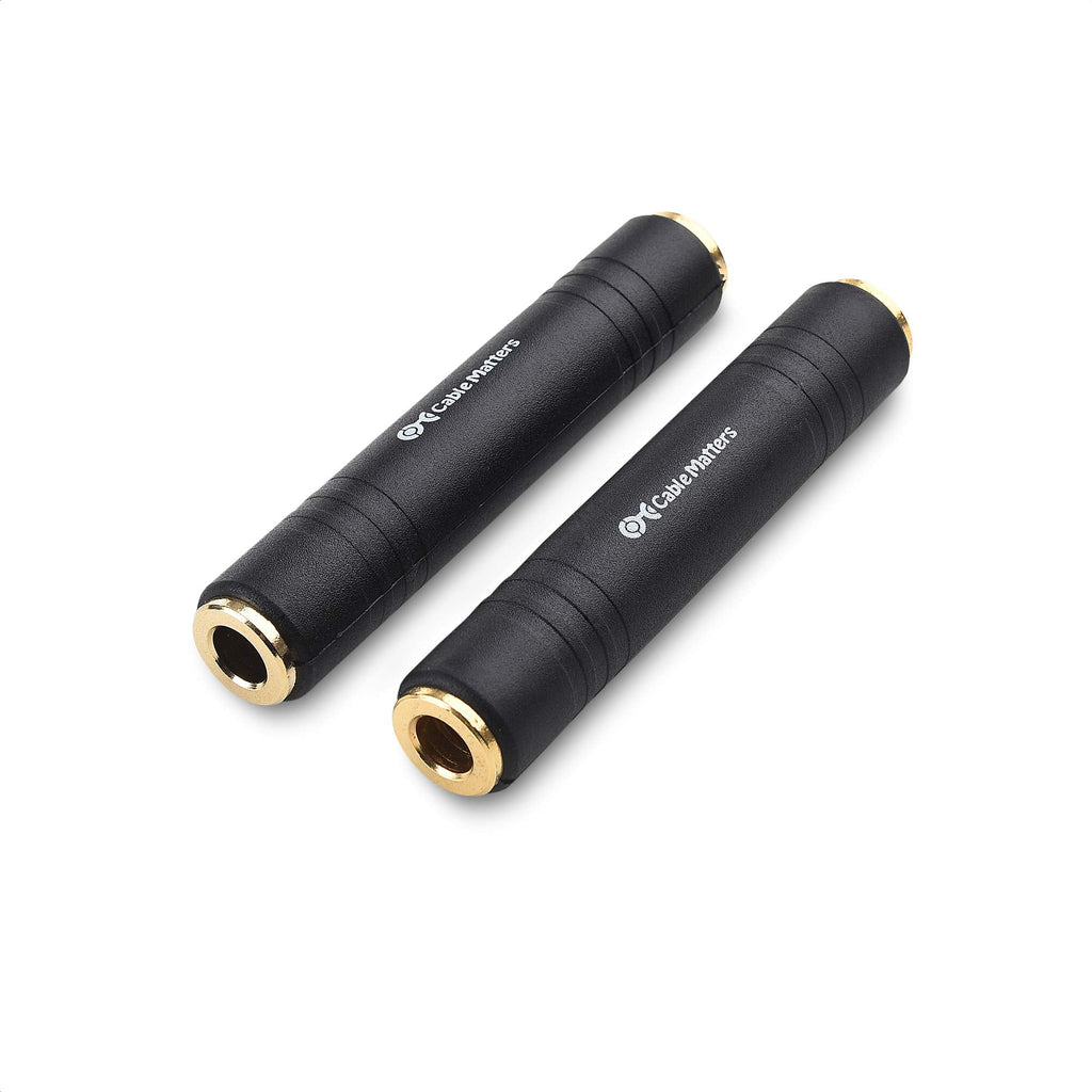 Cable Matters 2-Pack 1/4 Coupler TRS Extension Adapter (1/4? TRS Female to Female Adapter)