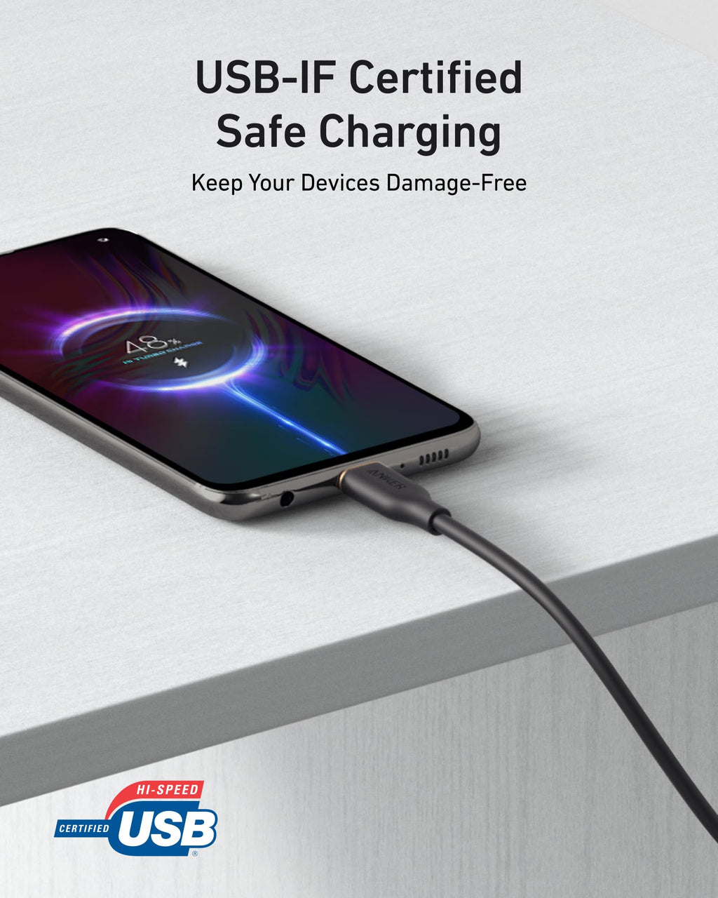 Anker Cable, USB A to USB C Cable for iPhone 16 15 ro Max Plus and More (6FT, 2Pack, Black)