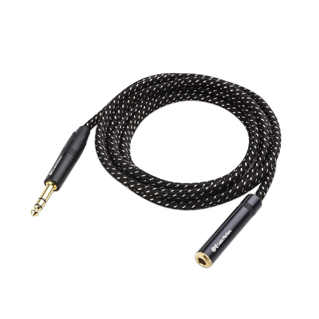 Cable Matters Braided 1/4 Inch Extension Cable (1/4 TRS to 1/4 Inch Male to Female Cable) - 6 ft