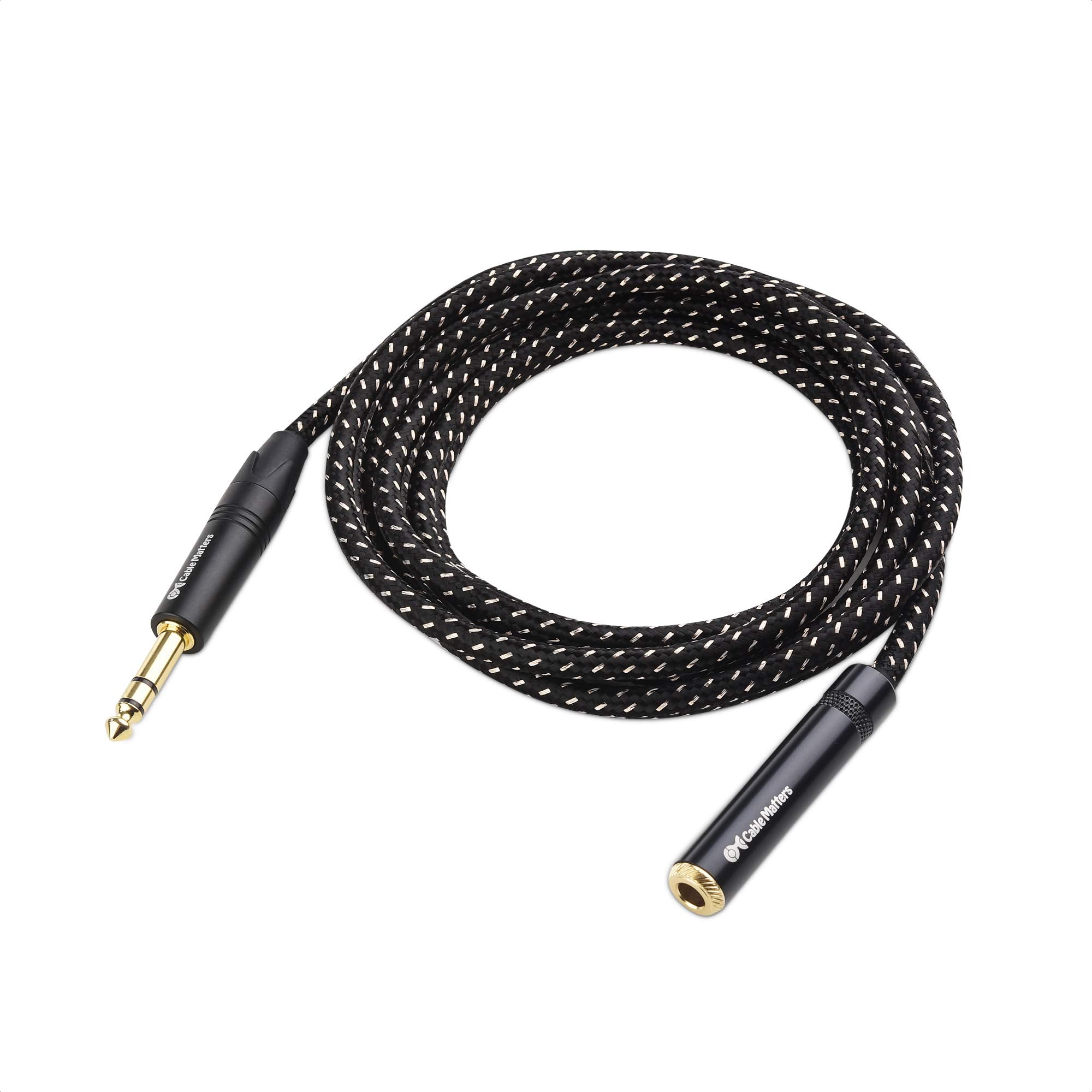 Cable Matters Braided 1/4 Inch Extension Cable (1/4 TRS to 1/4 Inch Male to Female Cable) - 6 ft