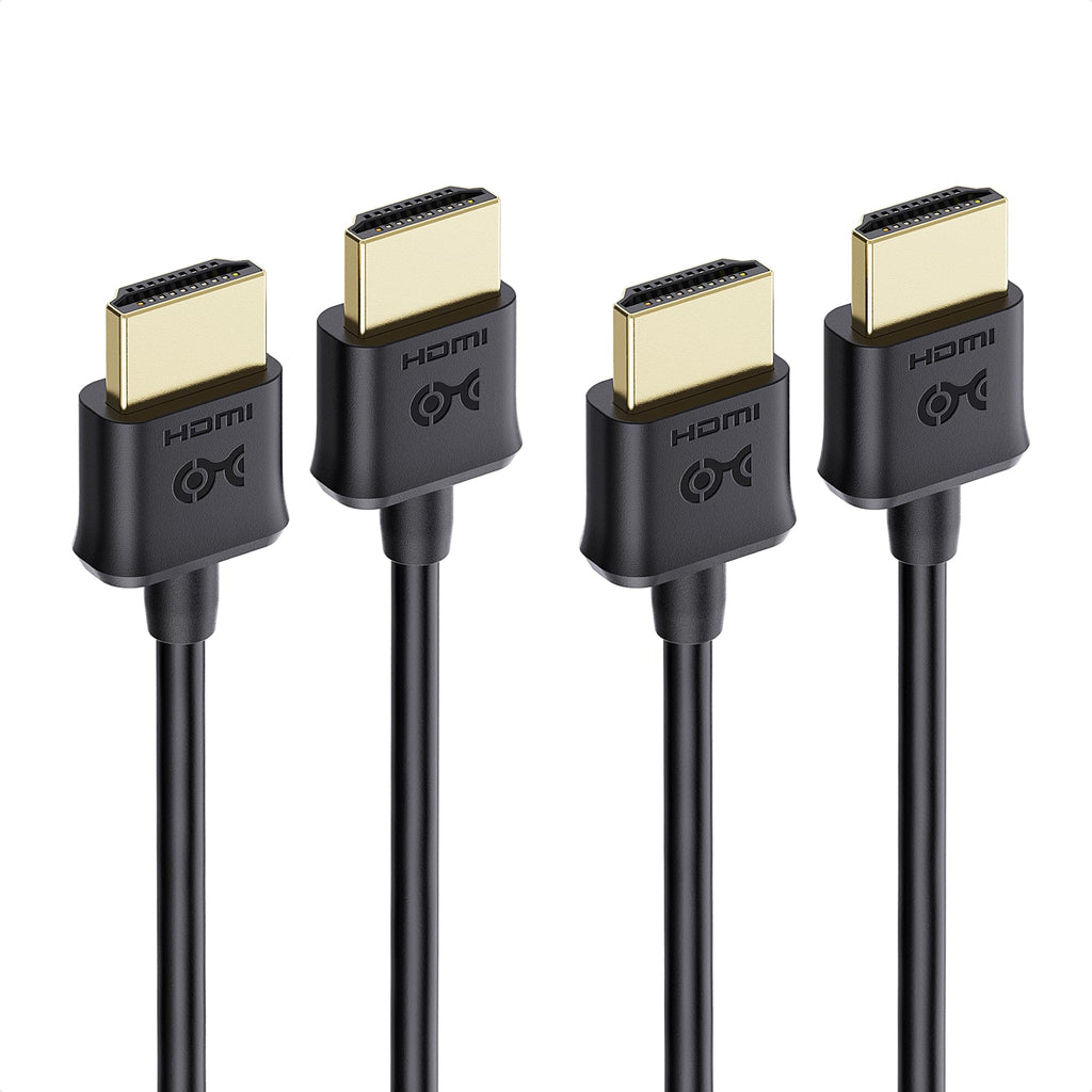 Cable Matters 2-Pack Ultra Thin HDMI Cable 10 ft, Support 4K@60Hz, Ultra Slim HDMI Cable 4K Rated with Ethernet, HDR Support for PS5, Xbox Series X/S, RTX4090/3090, RX 7900/7800, Apple TV, and More