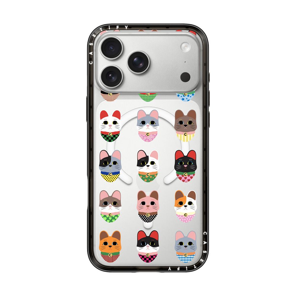 Lucky Cat Grid iPhone Case