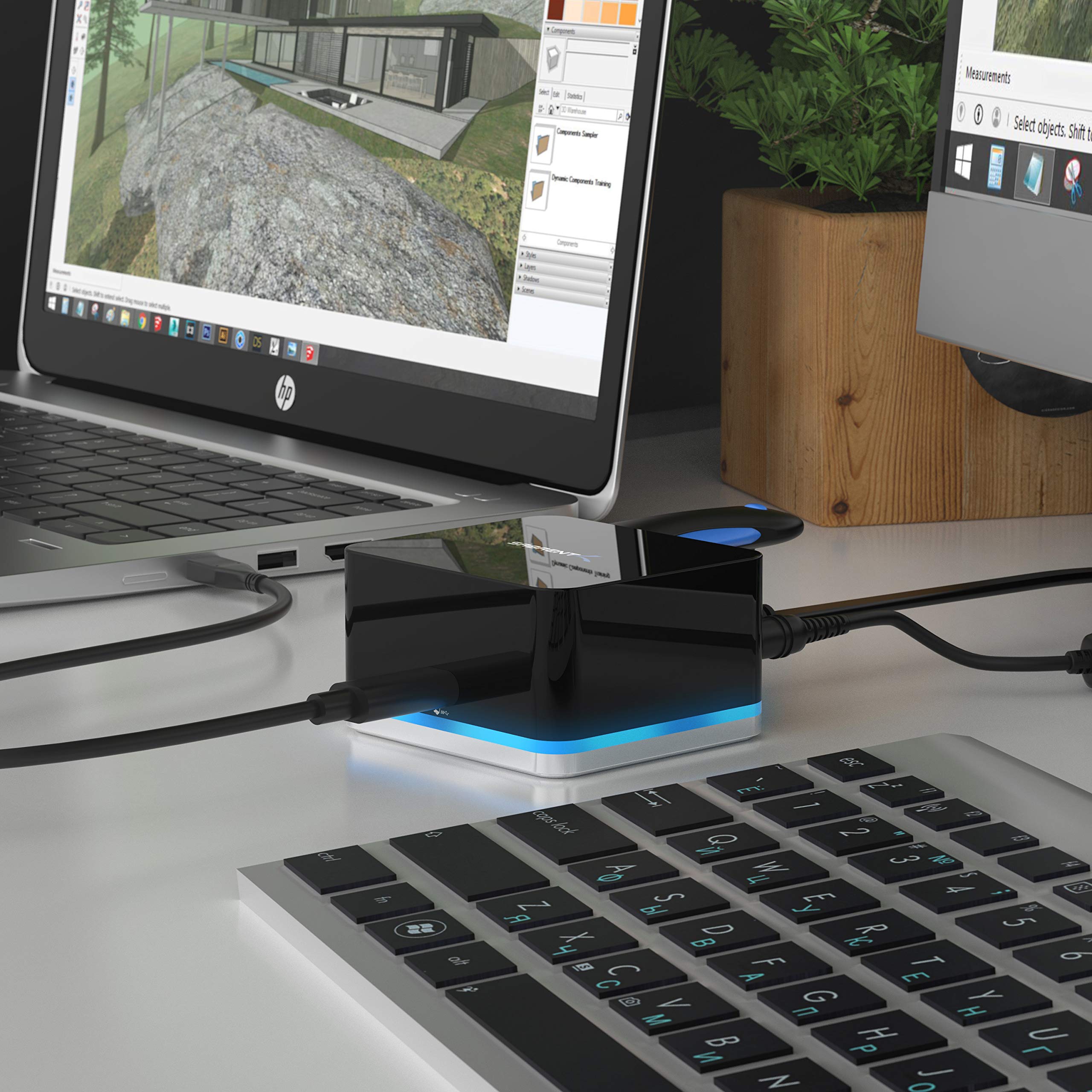 SABRENT 5 Port USB Type C Mini Continuum Docking Station, Supports Up To 3840x2160 at 30HZ (DS-CMND)