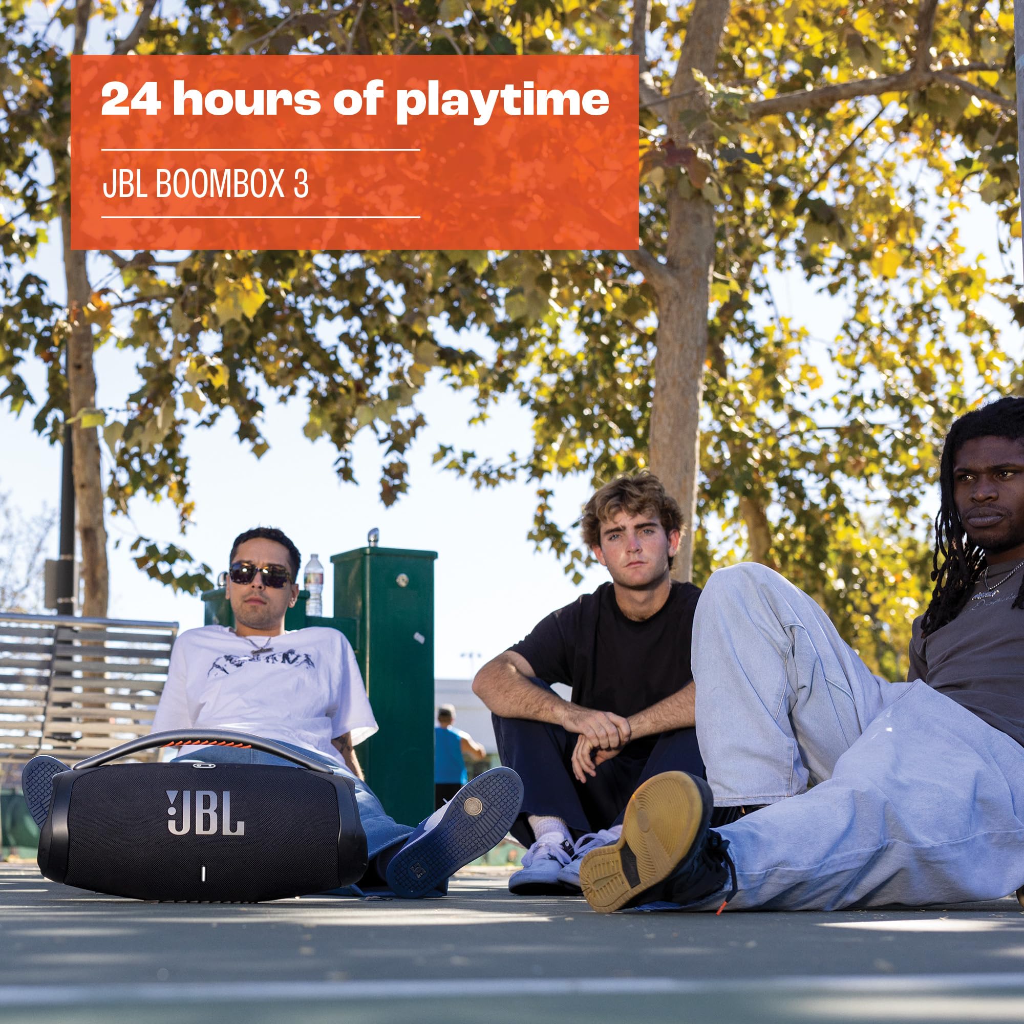 JBL Boombox 3 Portable Bluetooth Speaker, 180W Power, 24 Hour Playback, Waterproof and Dust Resistant IP67 - Black