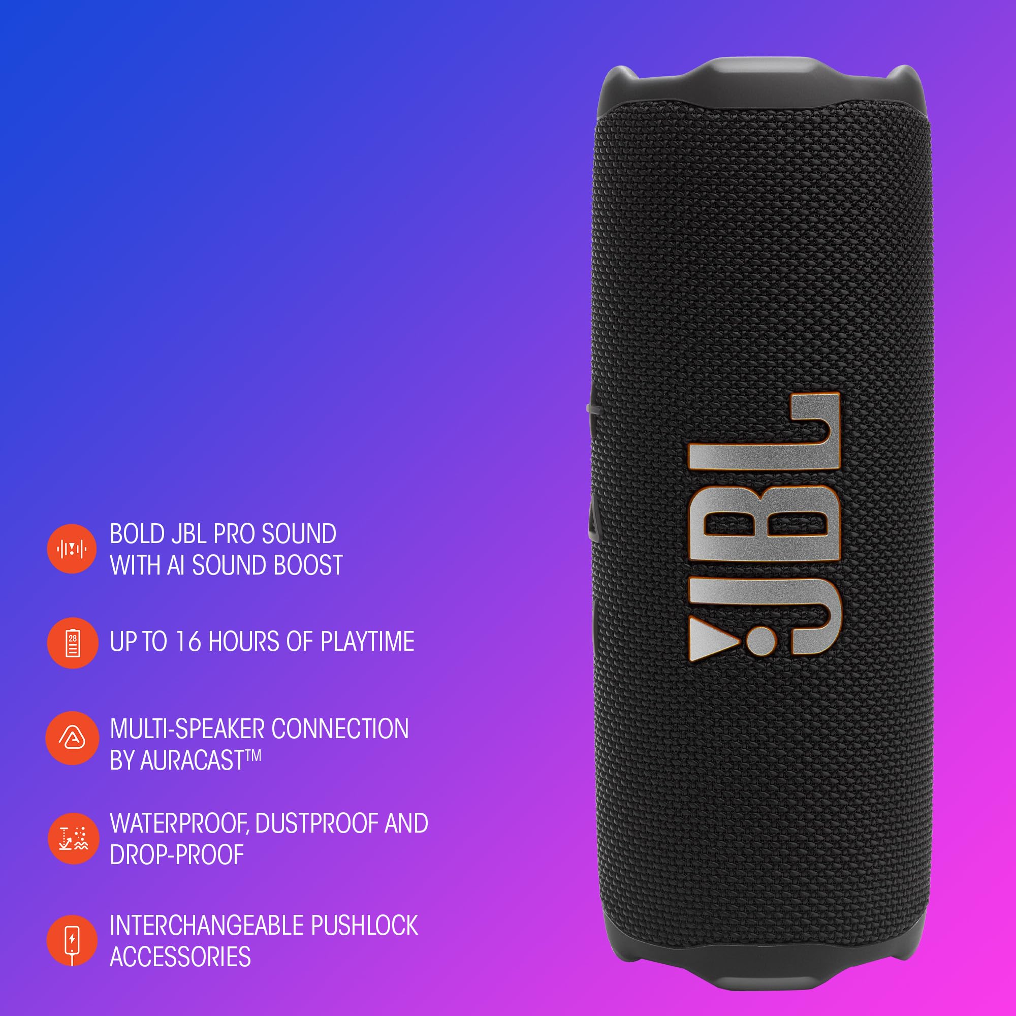 JBL Flip 7, Portable Wireless Bluetooth Speaker, Squad