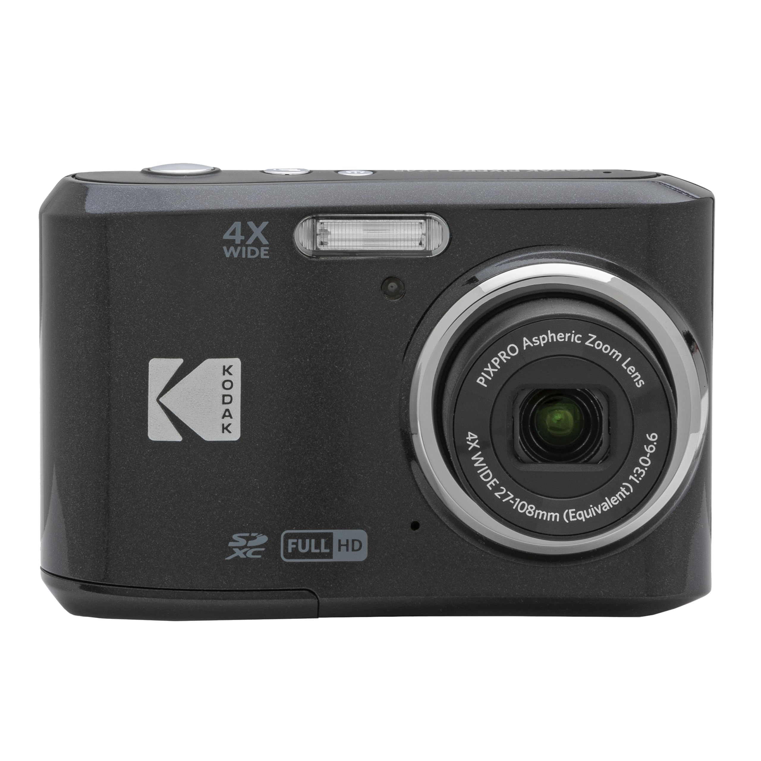 KODAK Pixpro FZ45-16.44 Megapixel Compact Digital Camera, 4x Optical Zoom, 2.7-inch LCD Screen, 720p HD Video, AA Battery Included - Black