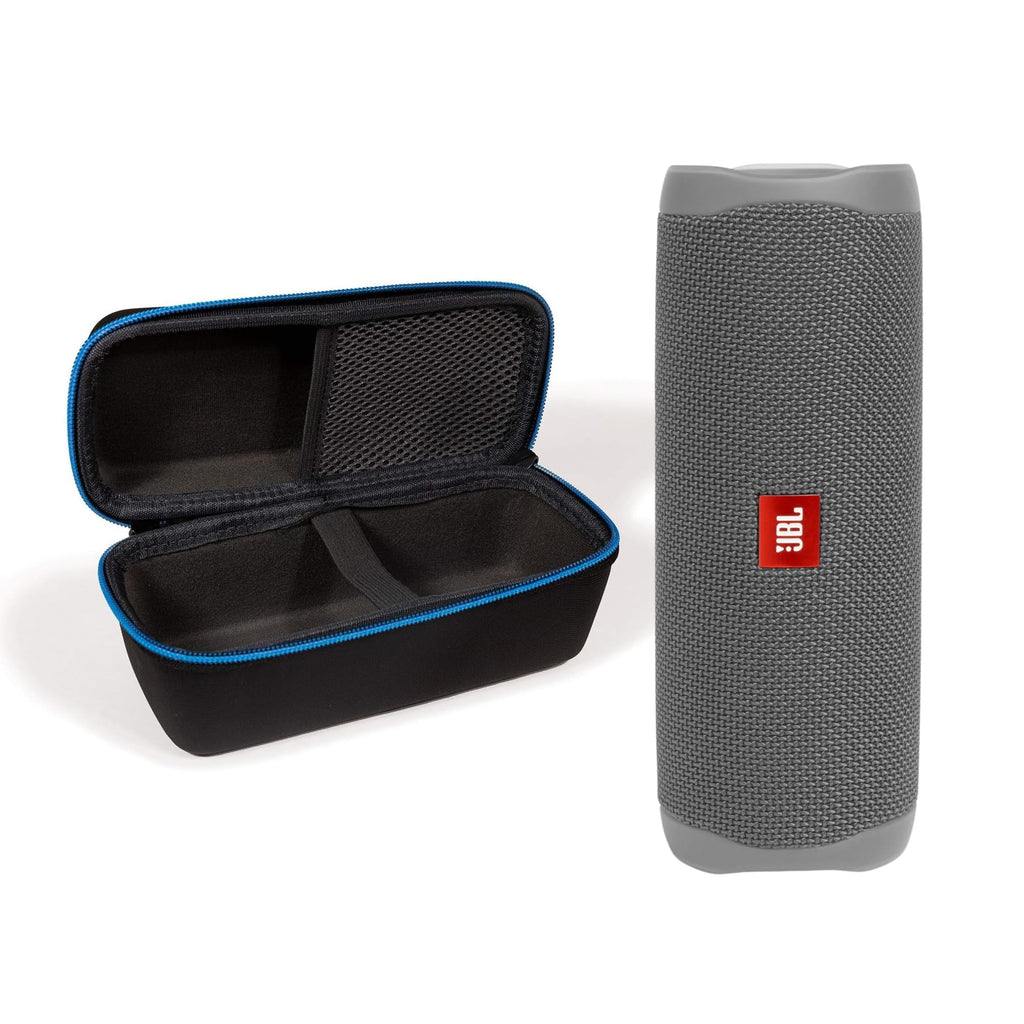 JBL Flip 5 Waterproof Portable Wireless Bluetooth Speaker Bundle with divvi! Protective Hardshell Case - Gray