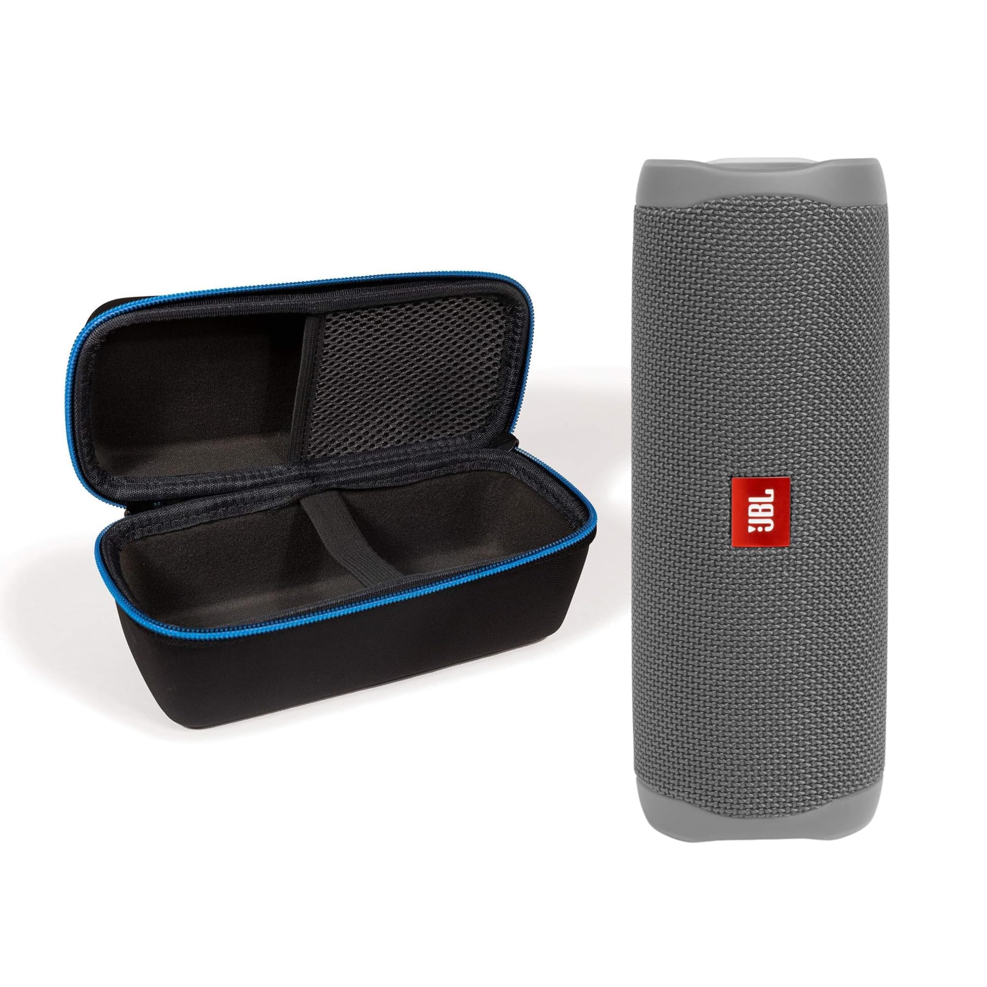 JBL Flip 5 Waterproof Portable Wireless Bluetooth Speaker Bundle with divvi! Protective Hardshell Case - Gray