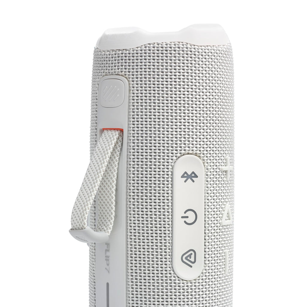 JBL Flip 7 - Portable Waterproof and Drop-Proof Speaker, Bold Pro Sound with AI Sound Boost, 16Hrs of Playtime, and PushLock System with Interchangeable Accessories (White)