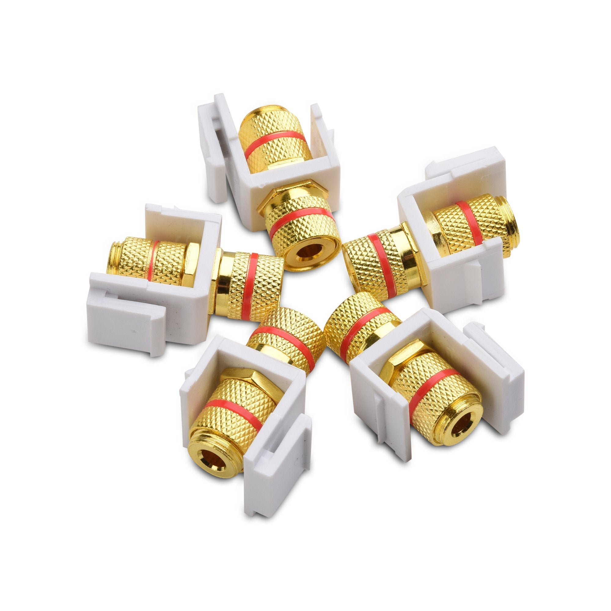 Cable Matters (5-Pack) Banana Jack Binding Post Keystone Jack Inserts in White