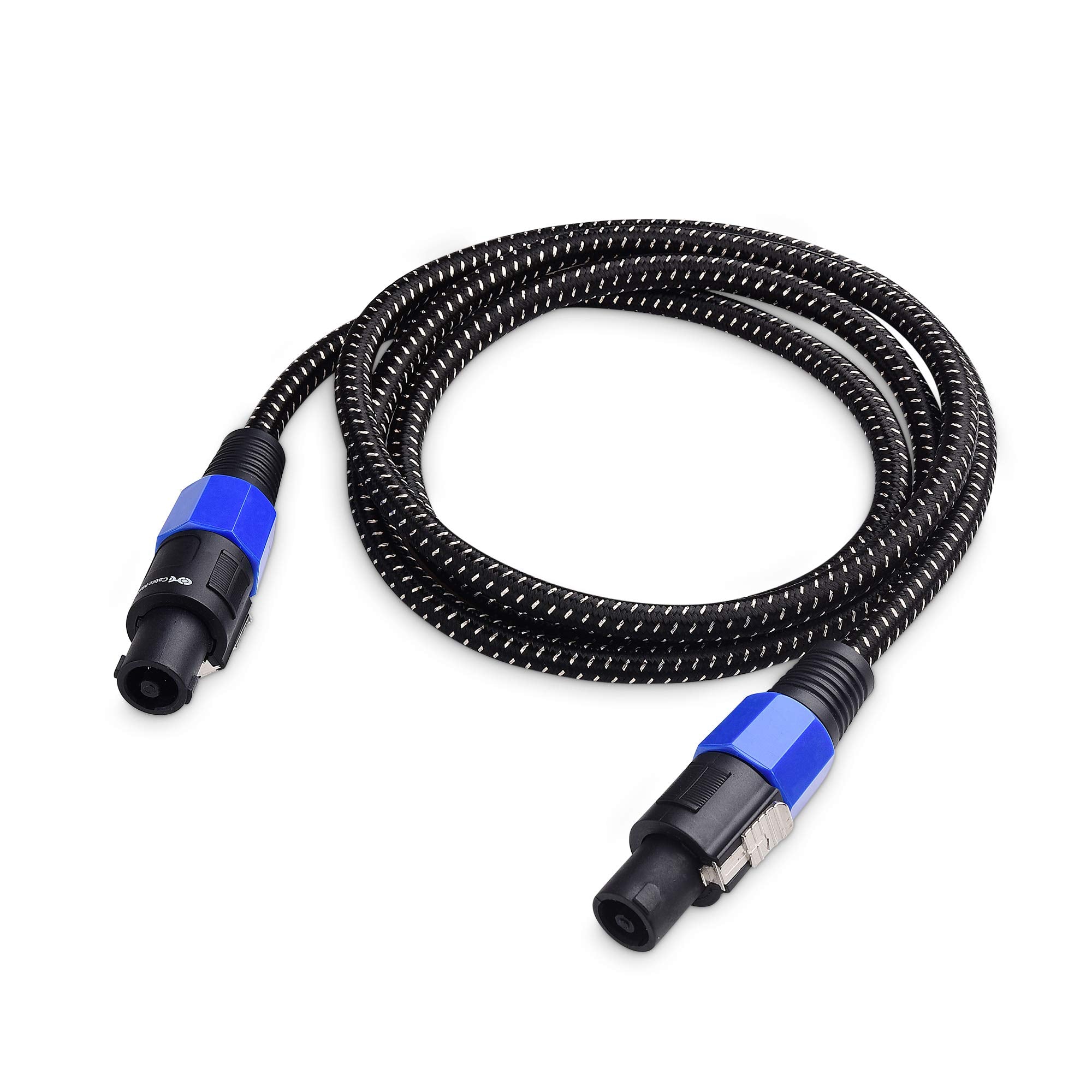 Cable Matters 2-Pack, Premium Braided 12AWG Speaker Cable 6 ft Compatible with Speakon NL4FC Port