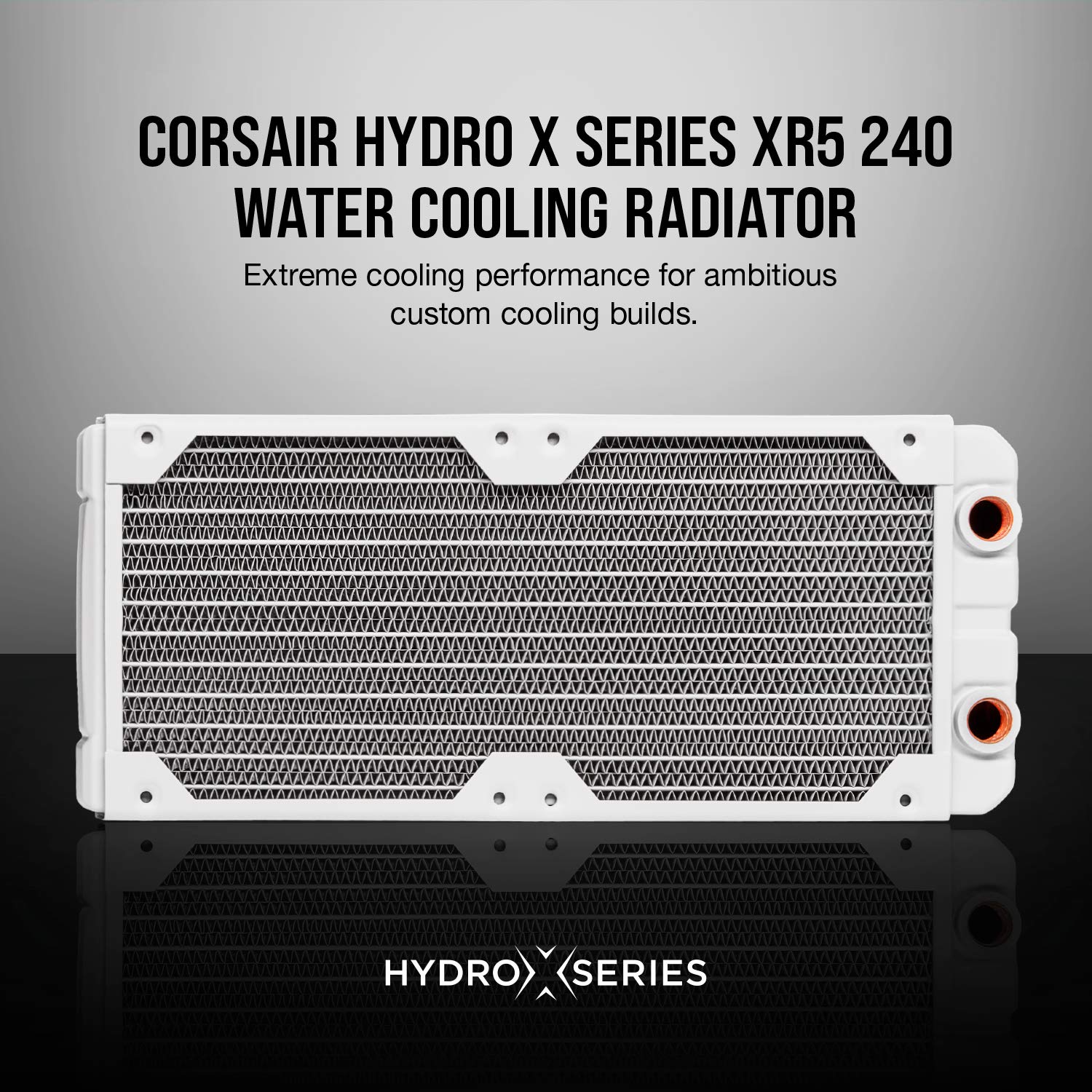 Corsair Hydro X Series, XR5 240 mm Water Cooling Radiator (Dual 120 mm Fan Mounts, Easy Installation, Premium Copper Construction, High-Quality Polyurethane Coating, Integrated Fan Screw Guides) Black,CX-9030002-WW
