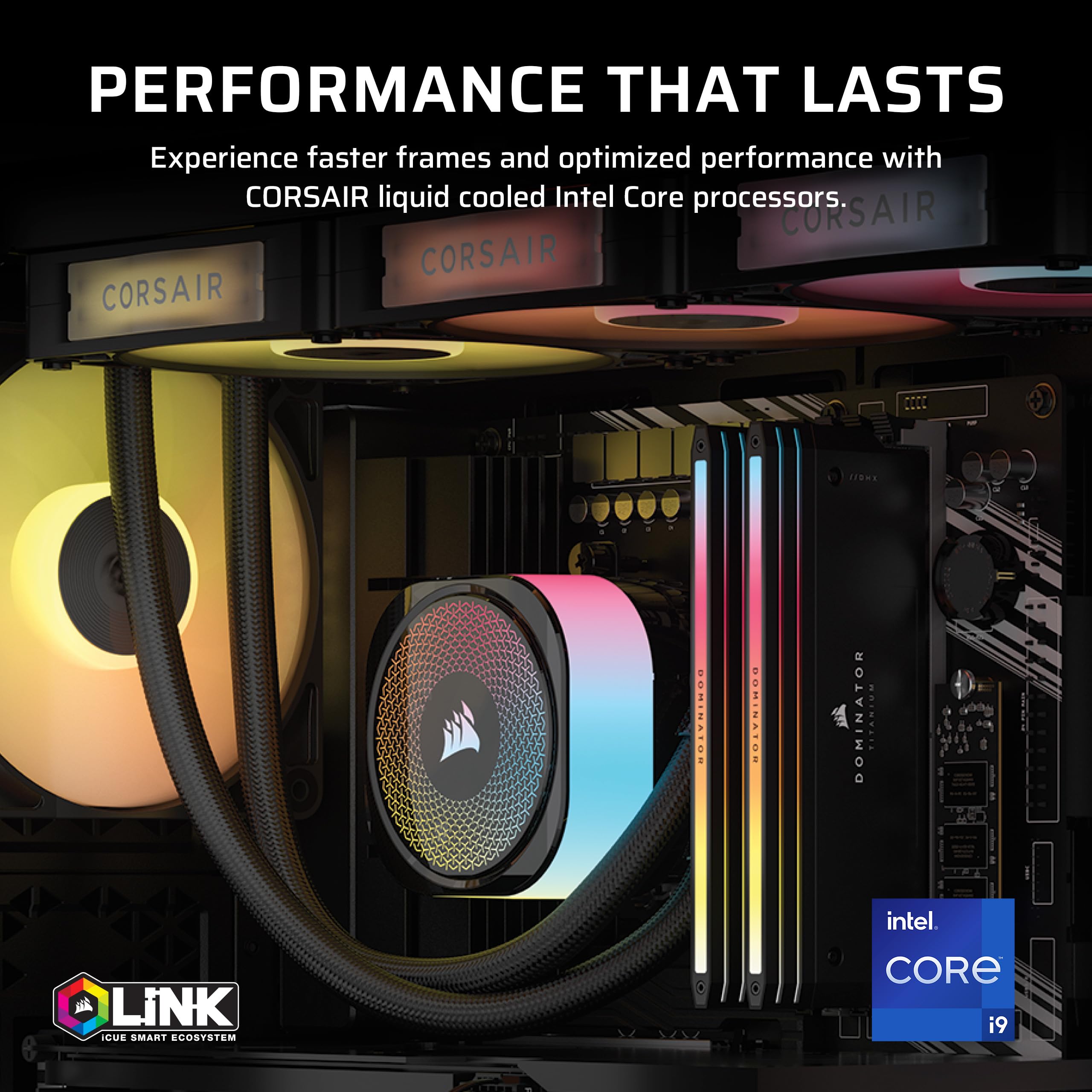 Corsair Vengeance i5100 - Gaming PC - Liquid Cooled Intel Core i9-14900KF CPU - NVIDIA GeForce RTX 5080 GPU - Dominator Titanium RGB DDR5 32GB Memory - 2TB M.2 SSD - Black