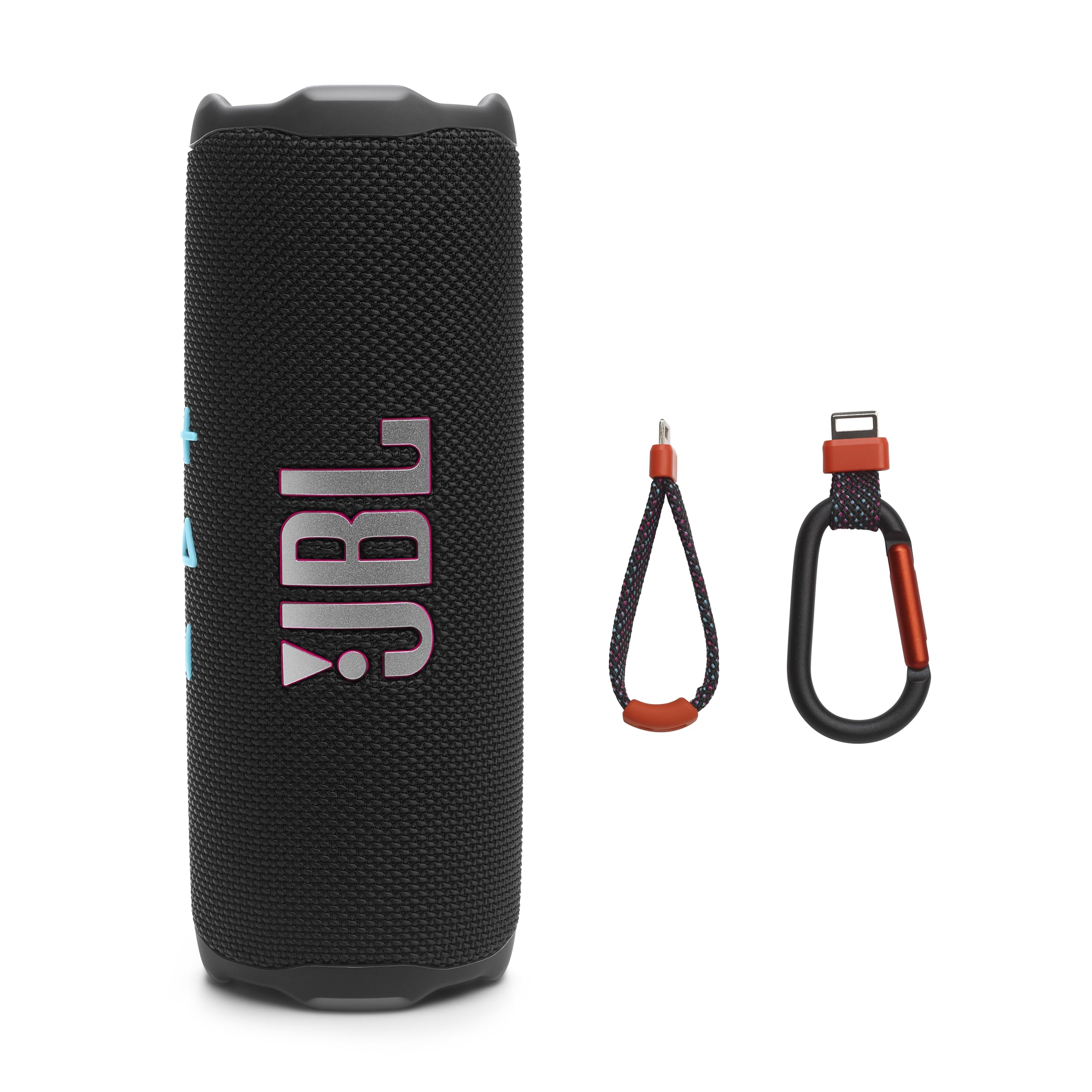 JBL Flip 7 - Portable Waterproof and Drop-Proof Speaker, Bold Pro Sound with AI Sound Boost, 16Hrs of Playtime, and PushLock System with Interchangeable Accessories (Black/Orange)
